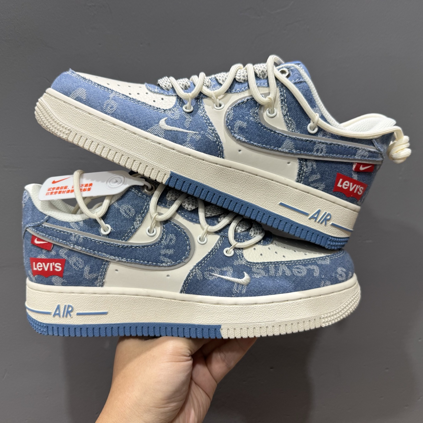 Nk Air Force 1'07 Low 李维斯联名 双拼牛仔抽绳 空军一号低帮休闲板鞋 SJ1198-001