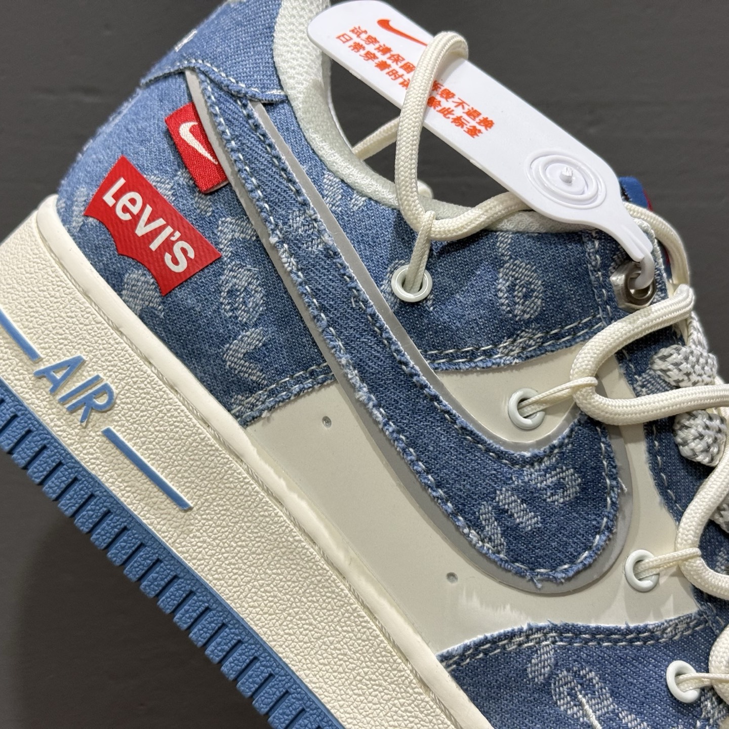 Nk Air Force 1'07 Low 李维斯联名 双拼牛仔抽绳 空军一号低帮休闲板鞋 SJ1198-001