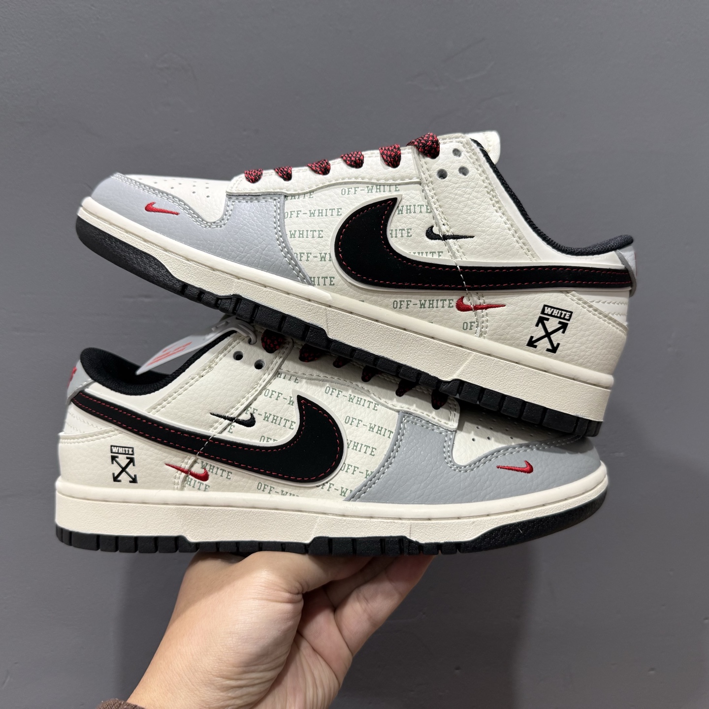 OFF-WHITE x Nike Dunk Low 双小勾米灰 XS6089-507