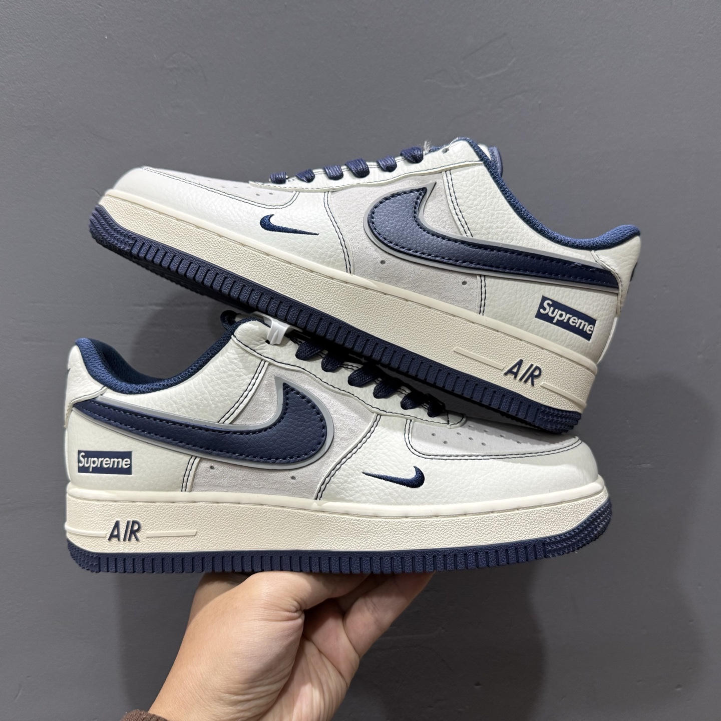 Nk Air Force 1'07 Low Supreme联名 深蓝线条 空军一号低帮休闲板鞋 XZ6188-019