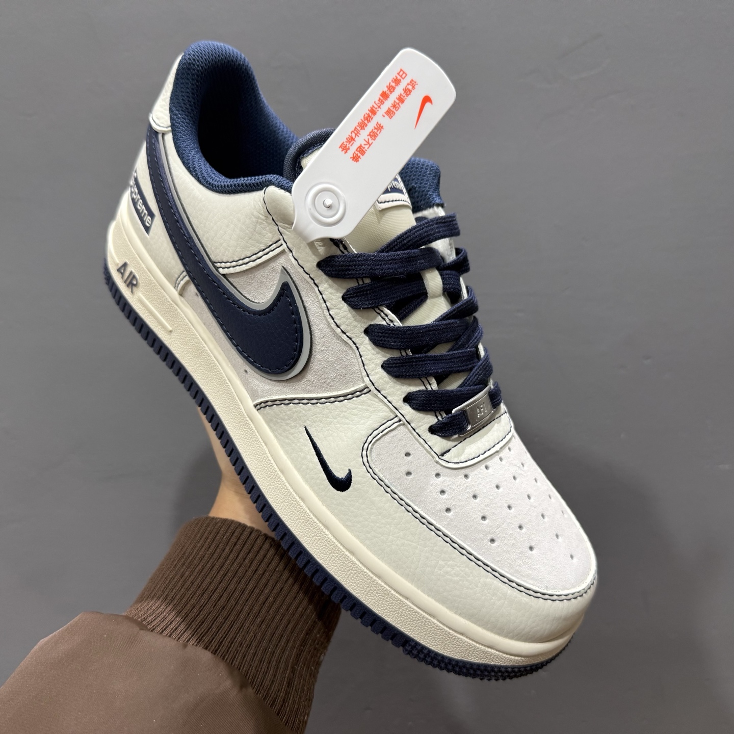 Nk Air Force 1'07 Low Supreme联名 深蓝线条 空军一号低帮休闲板鞋 XZ6188-019