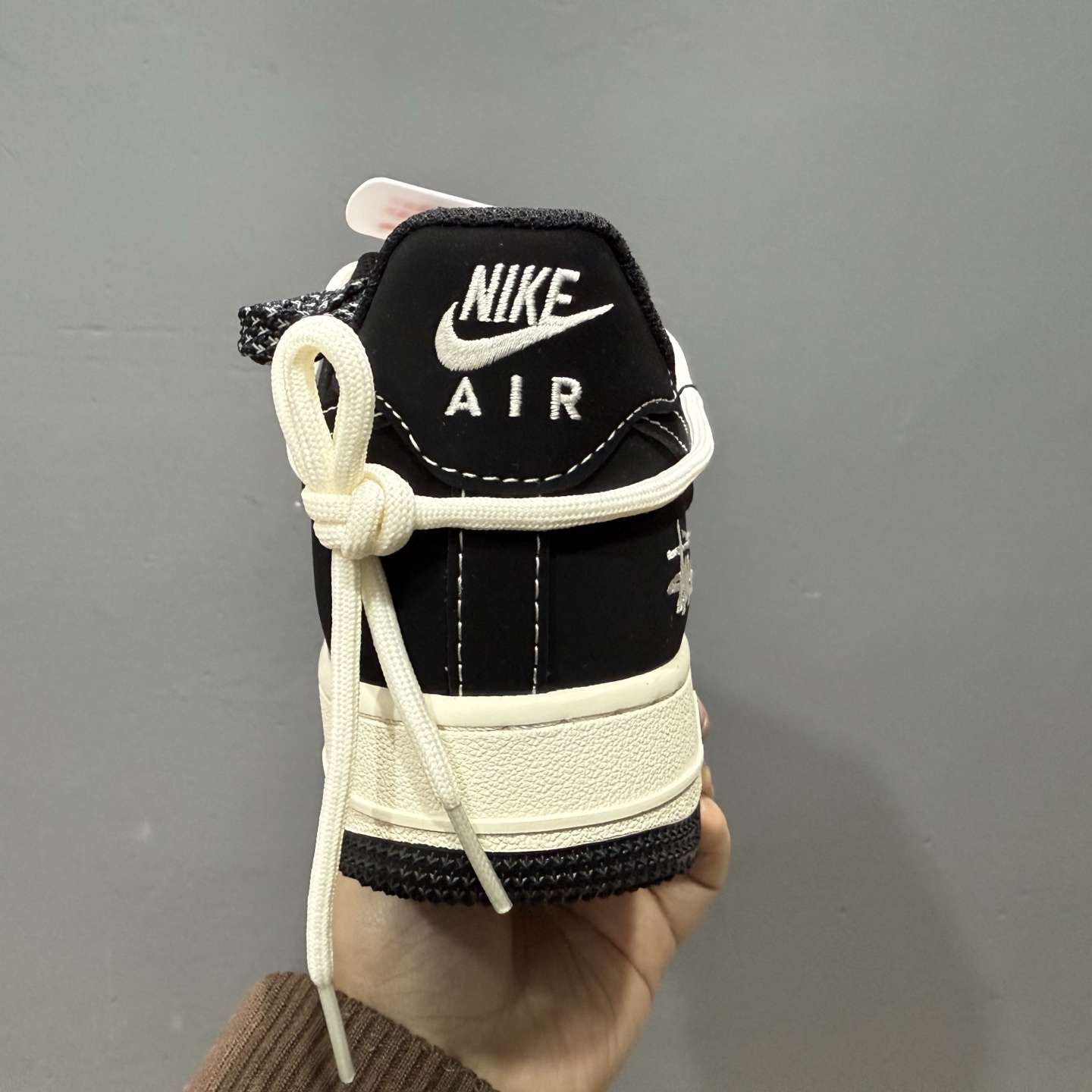 Nk Air Force 1'07 Low 斯图西联名 黑白英文抽绳 空军一号低帮休闲板鞋 SJ1198-108