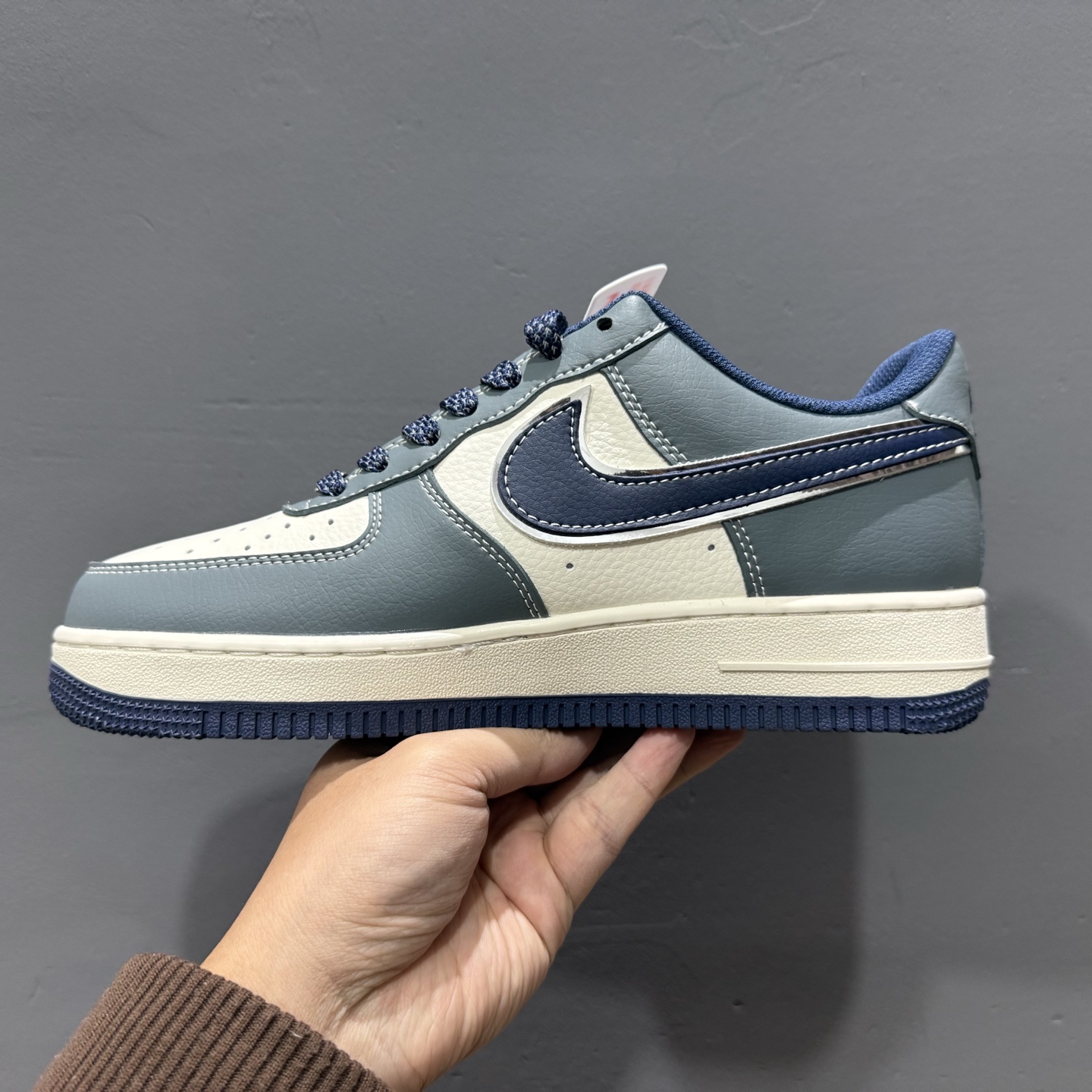Nk Air Force 1'07 Low Supreme联名 灰蓝小红勾 空军一号低帮休闲板鞋 XZ6188-382