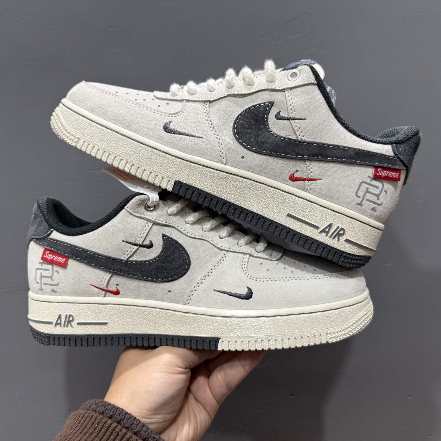 Nk Air Force 1'07 Low 冠军联名 双拼灰勾三小勾 空军一号低帮休闲板鞋 SJ6698-022