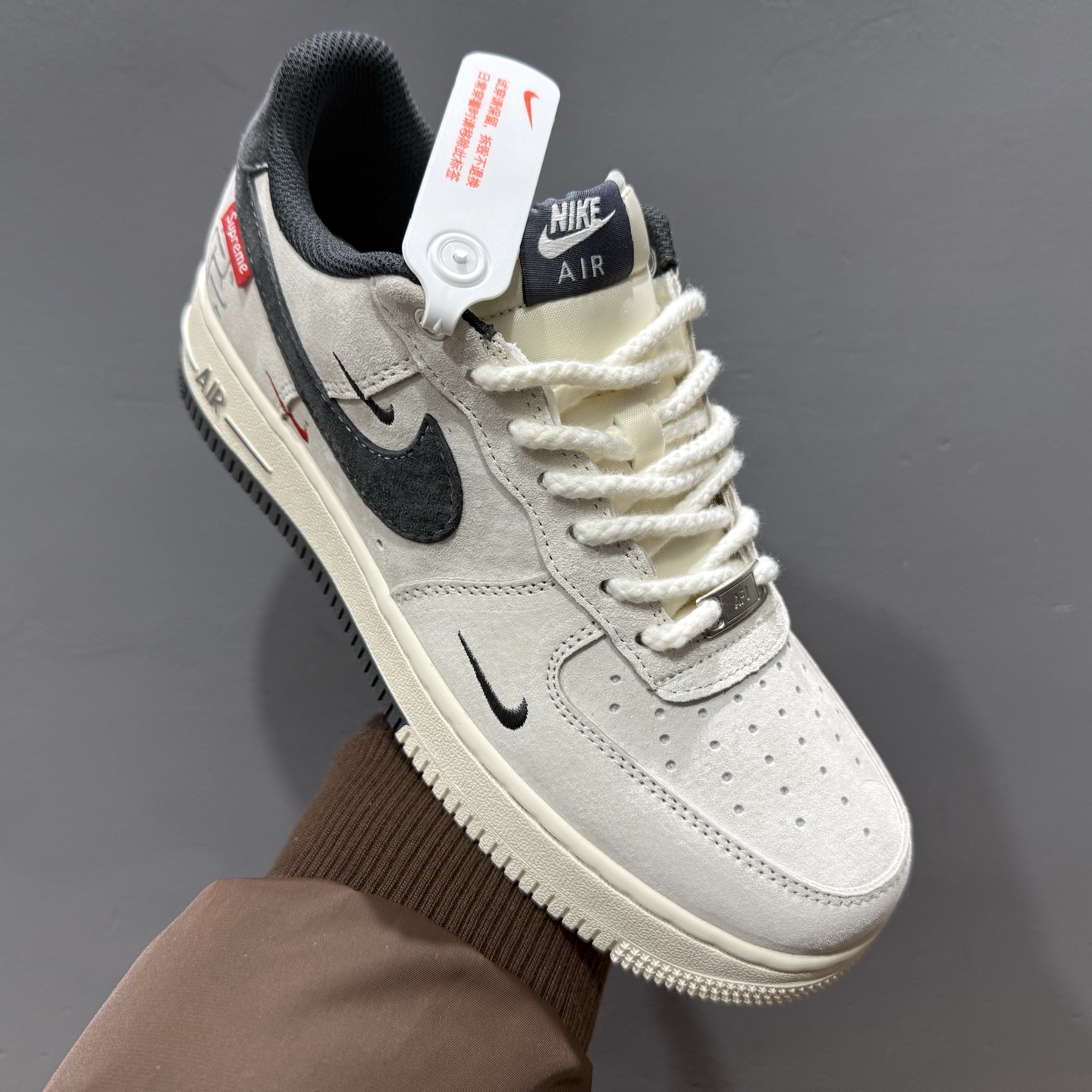 Nk Air Force 1'07 Low 冠军联名 双拼灰勾三小勾 空军一号低帮休闲板鞋 SJ6698-022