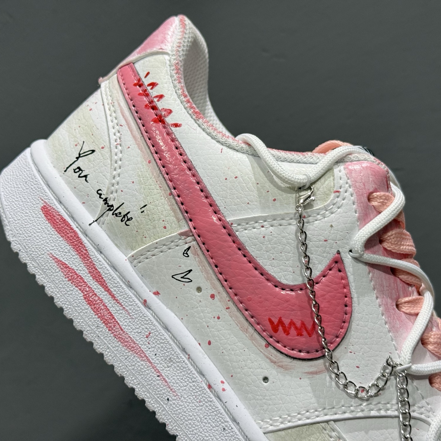 [定制球鞋]Nike Court Vision 1 Low“病变制造” 手绘涂鸦定制板鞋 DH2987-213