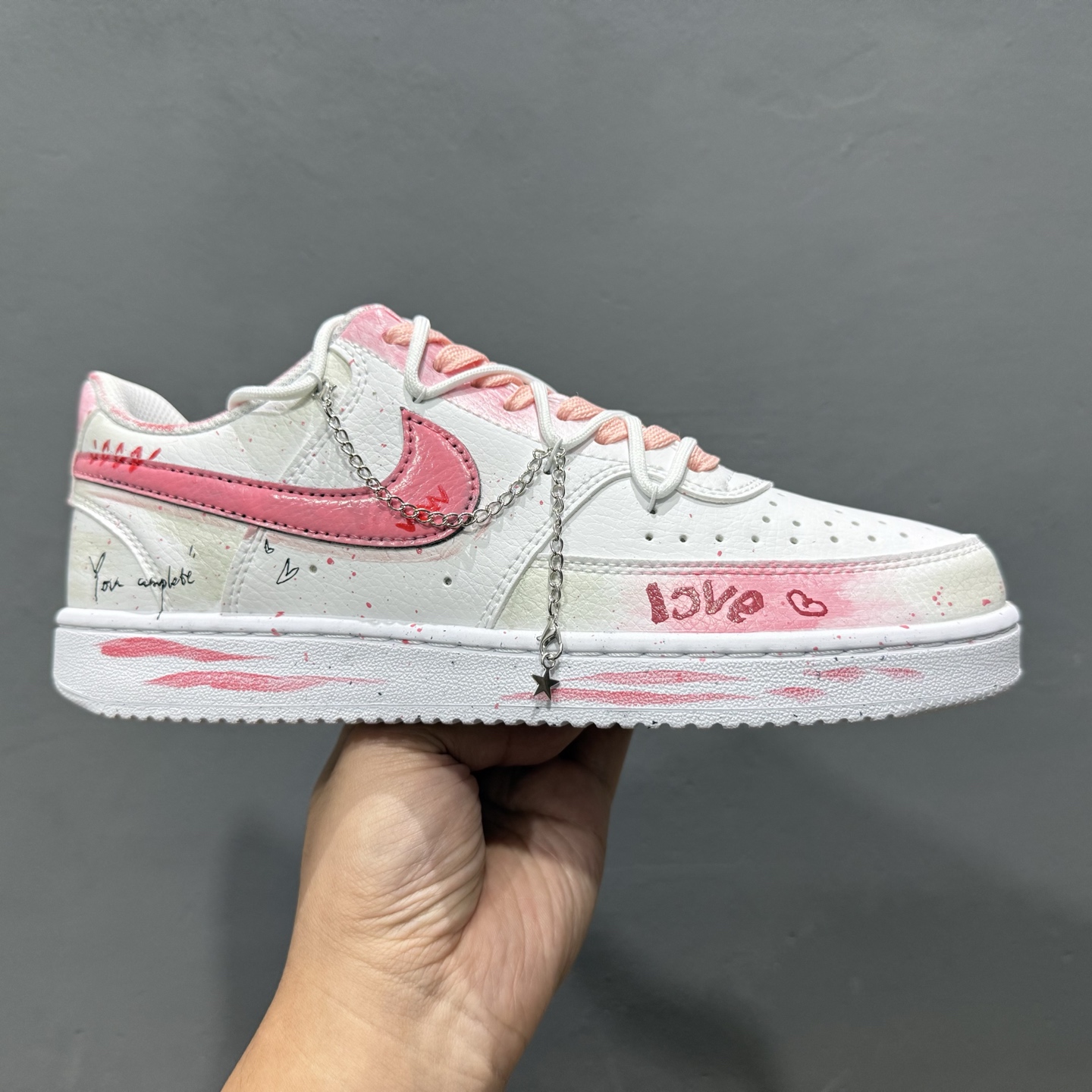 [定制球鞋]Nike Court Vision 1 Low“病变制造” 手绘涂鸦定制板鞋 DH2987-213