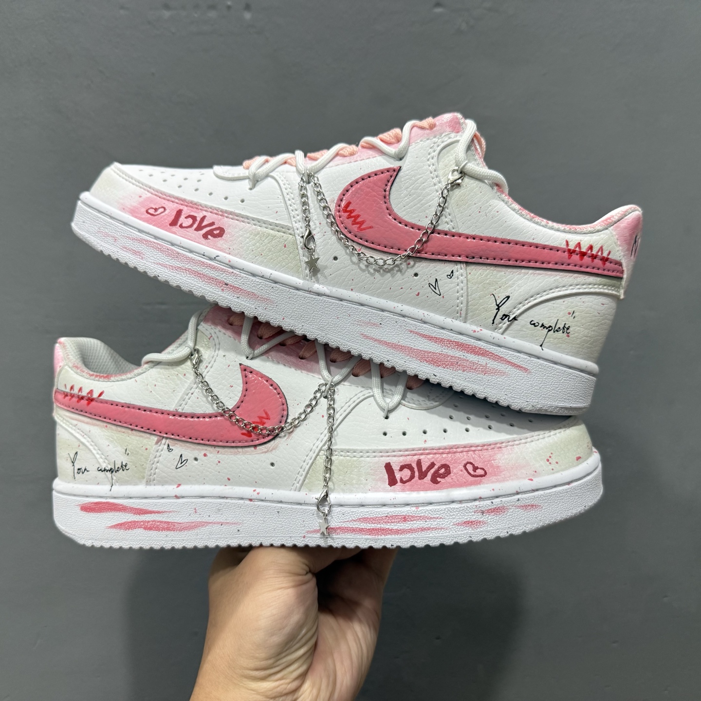 [定制球鞋]Nike Court Vision 1 Low“病变制造” 手绘涂鸦定制板鞋 DH2987-213