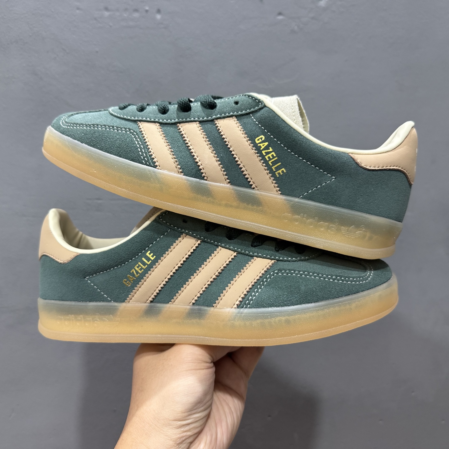 adidas originals Gazelle Indoor 棕绿 JH5402