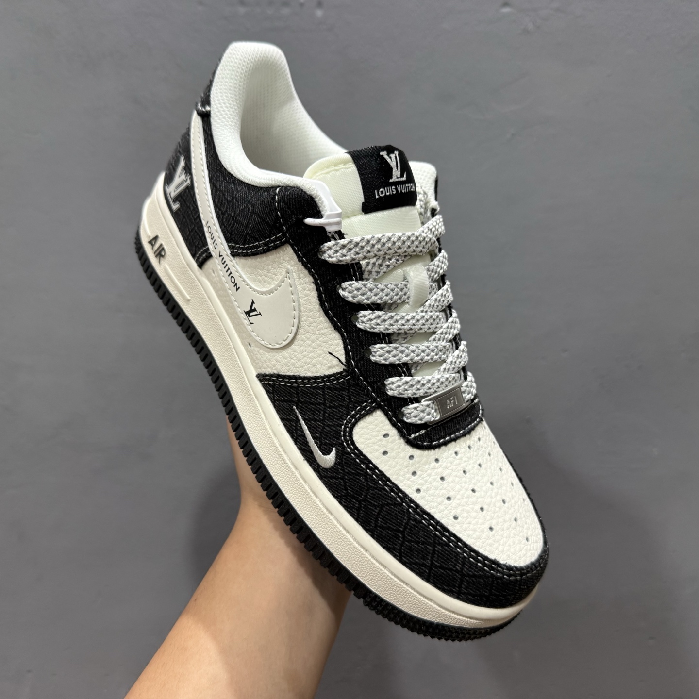 Nike Air Force 1'07 Low LV联名 牛仔黑布 空军一号低帮休闲板鞋 XS1958-550
