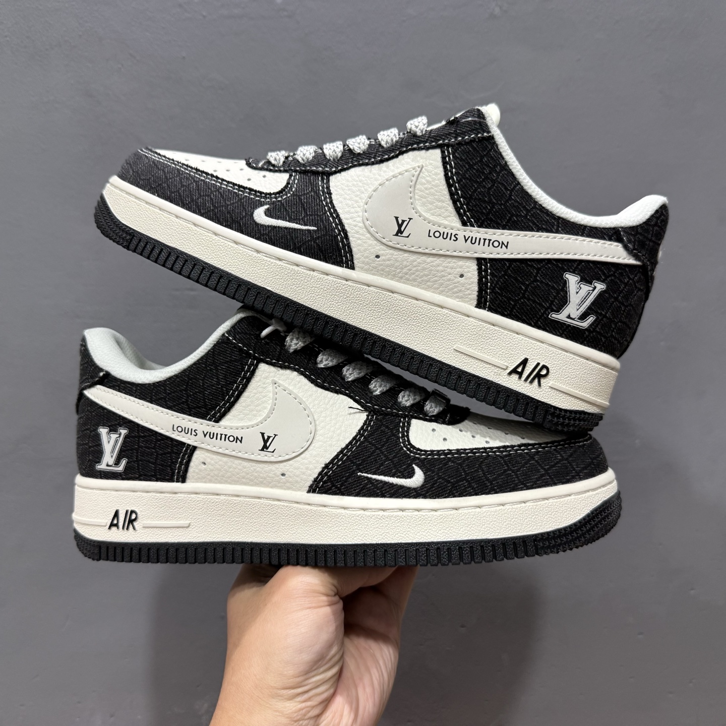 Nike Air Force 1'07 Low LV联名 牛仔黑布 空军一号低帮休闲板鞋 XS1958-550