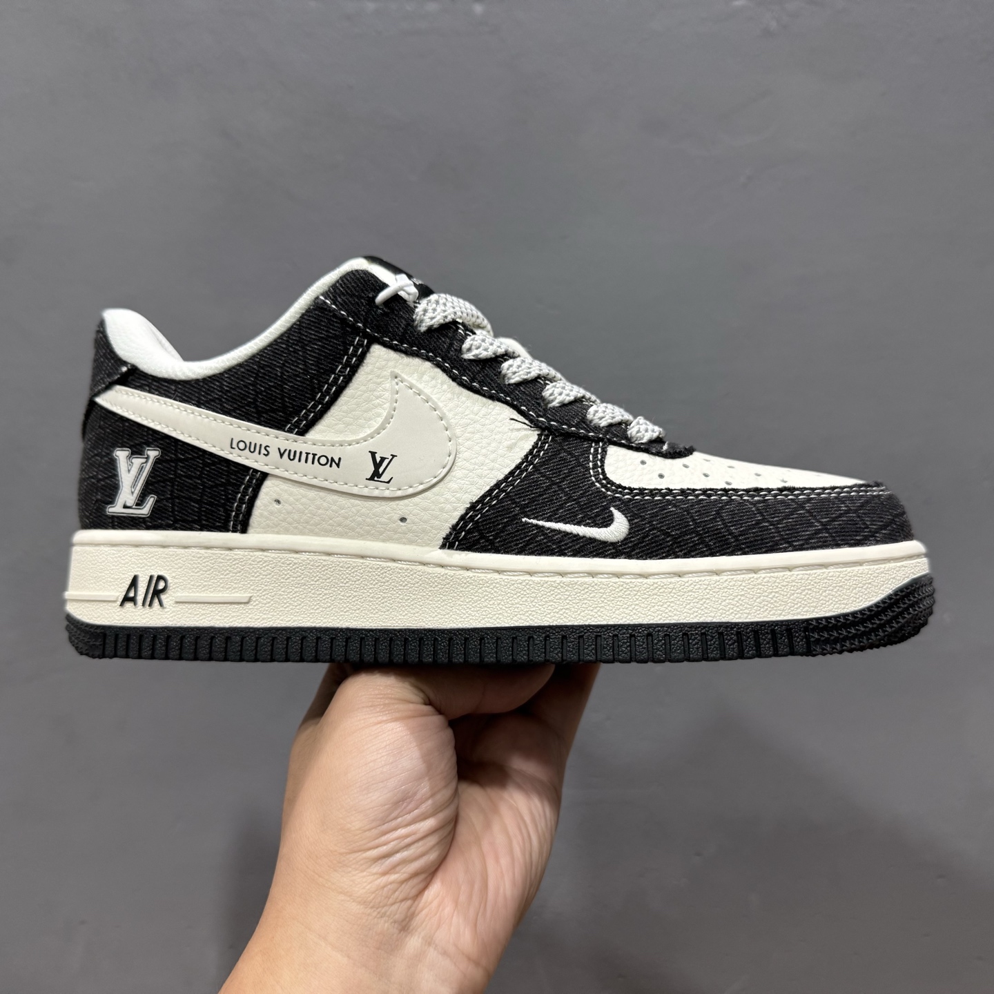 Nike Air Force 1’07 Low LV联名 牛仔黑布 空军一号低帮休闲板鞋 XS1958-550