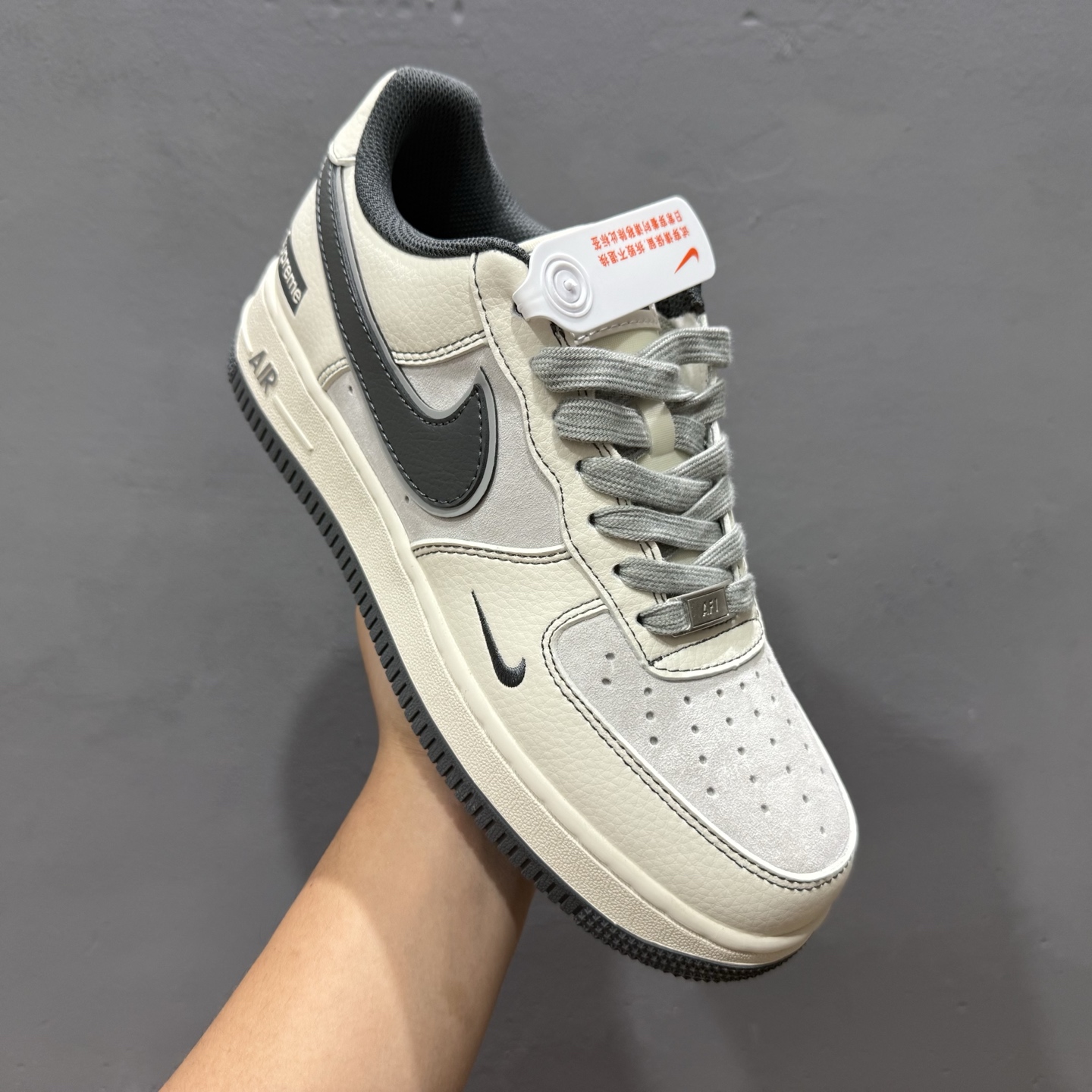 Nike Air Force 1'07 Low Supreme联名 猪八灰底 空军一号低帮休闲板鞋 XZ6188-367