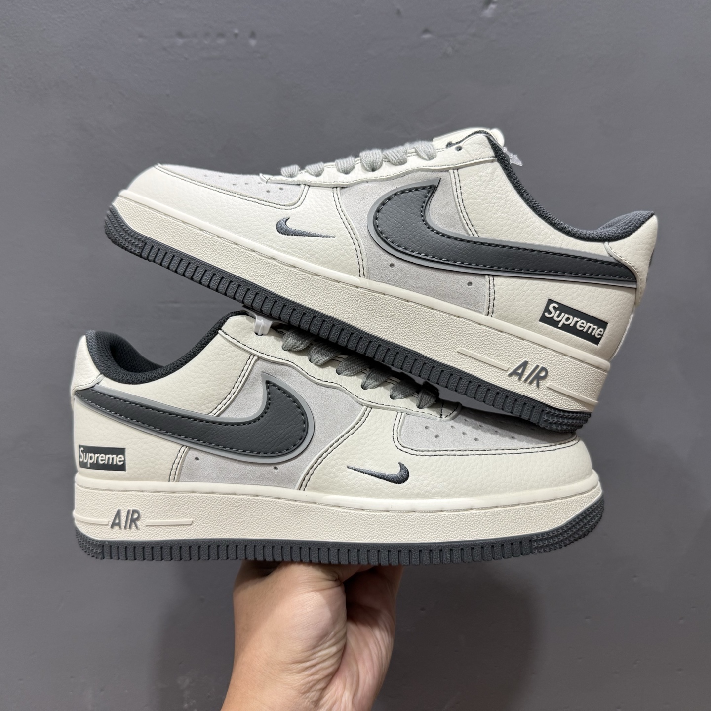 Nike Air Force 1'07 Low Supreme联名 猪八灰底 空军一号低帮休闲板鞋 XZ6188-367