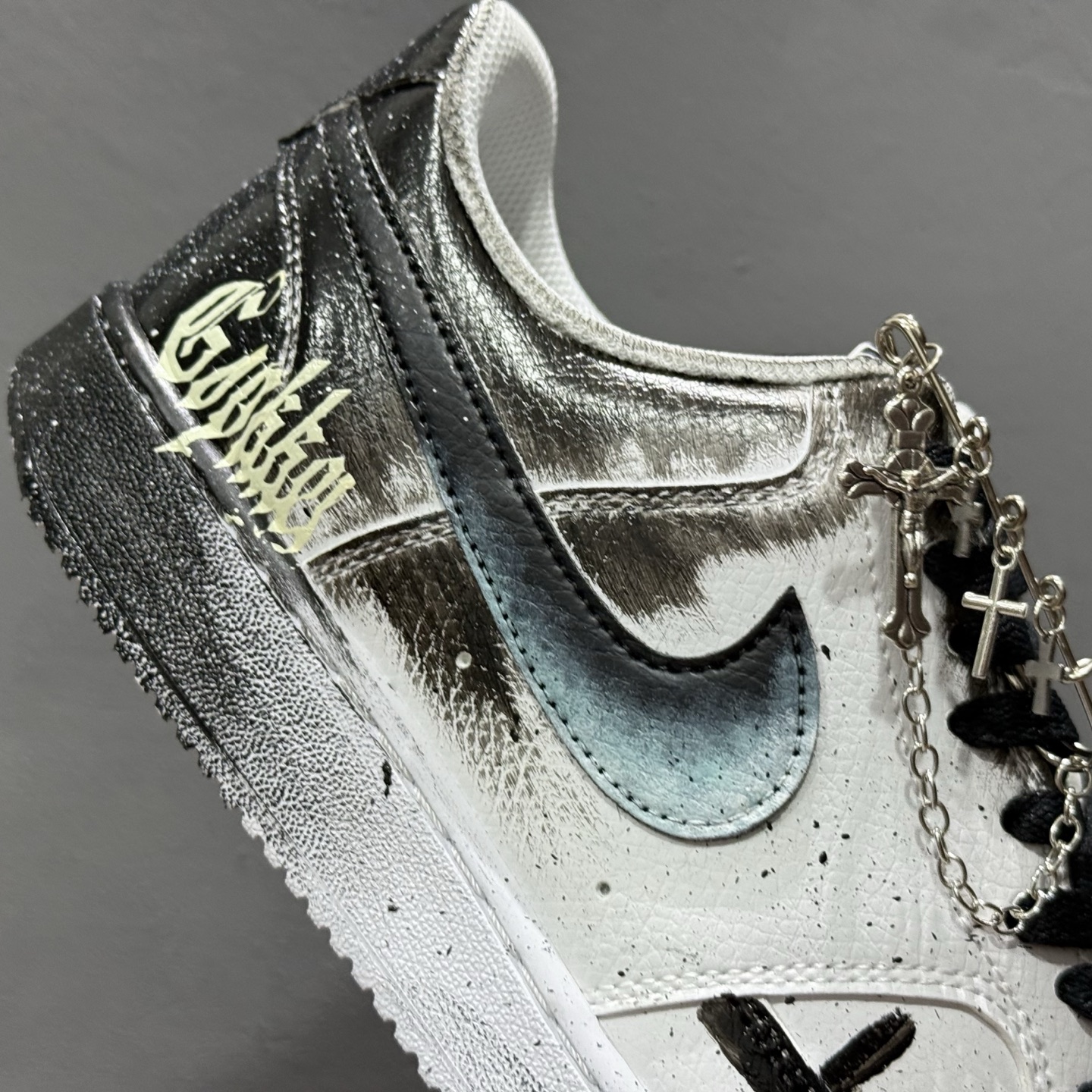 [定制球鞋]Nike Court Vision 1 Low“病变制造” 手绘涂鸦定制板鞋 DH2987-099