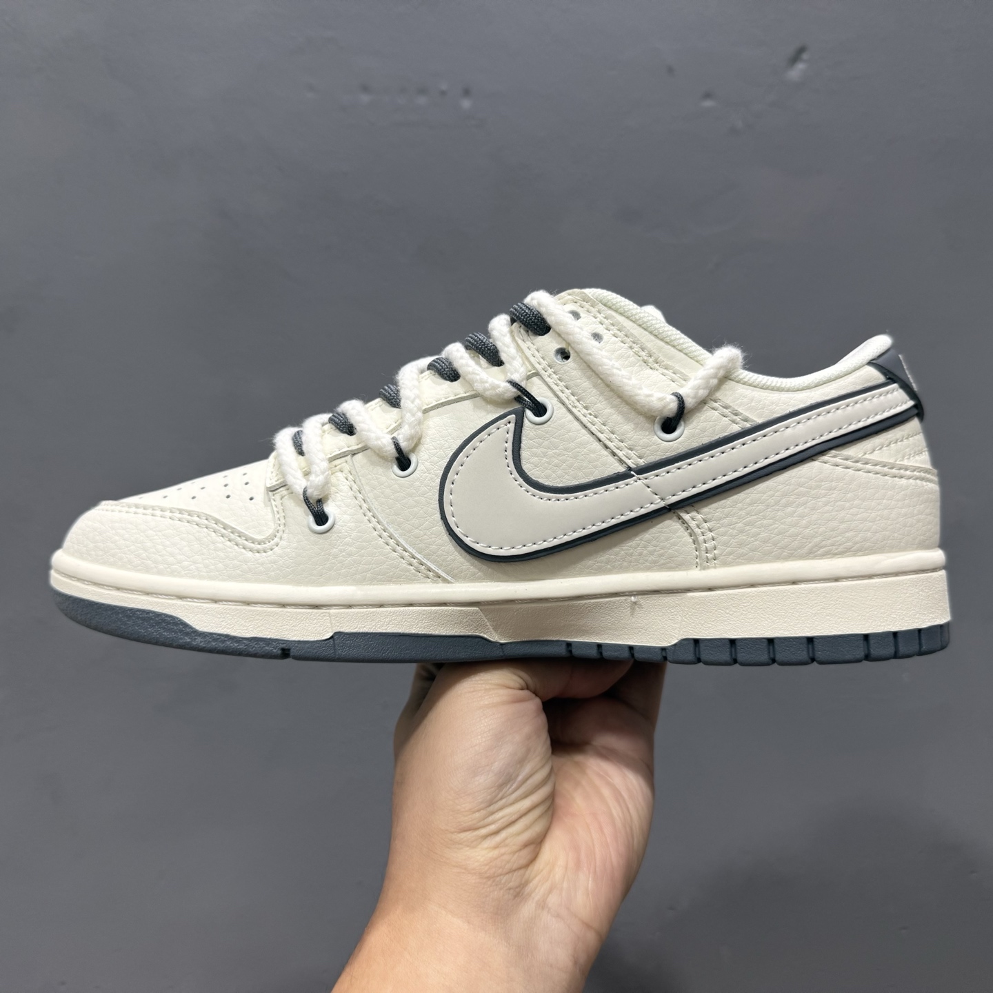 Nike SB Dunk Low Sup系列 绑带米白白勾 周年高端定制 低帮休闲板鞋 YX5066-258