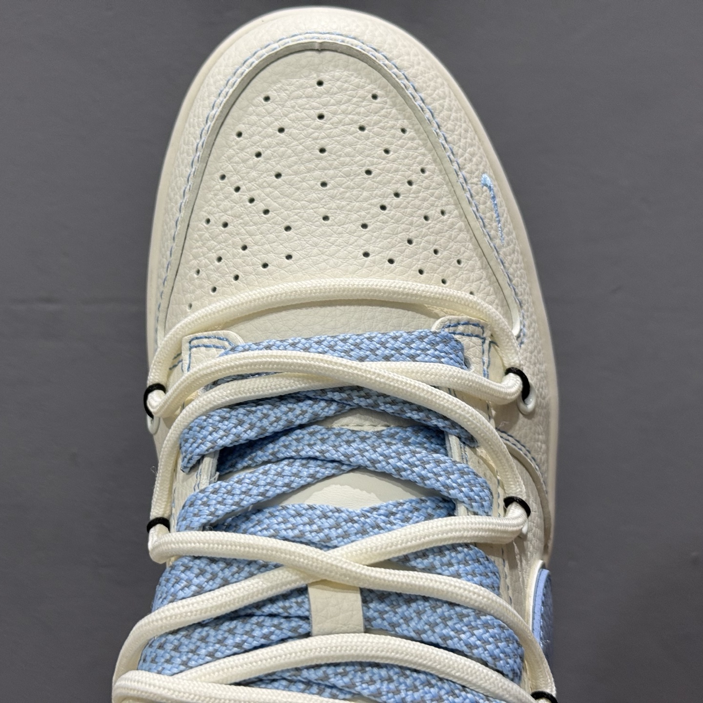 Nike SB Dunk Low Sup系列 绑带米白蓝勾 周年高端定制 低帮休闲板鞋 FC1688-216