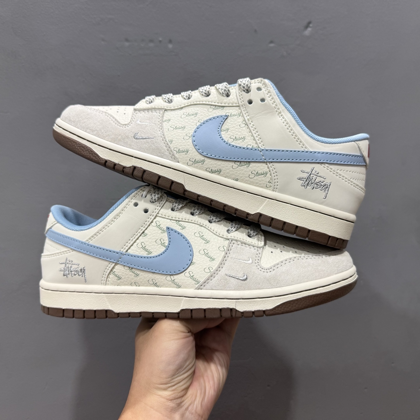 Nike SB Dunk Low 斯图西联名 水蓝勾 周年高端定制 低帮休闲板鞋 ZH2598-248