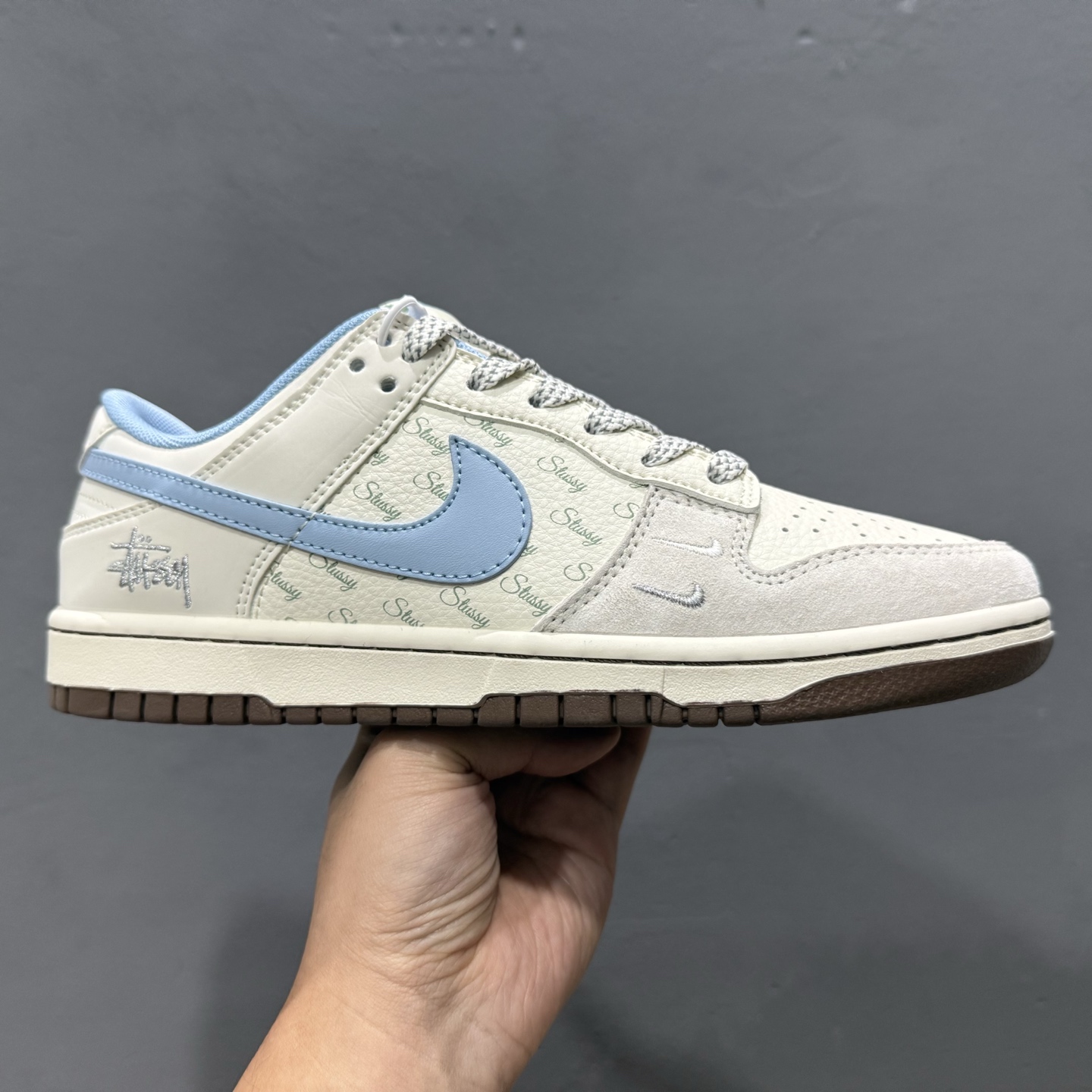 Nike SB Dunk Low 斯图西联名 水蓝勾 周年高端定制 低帮休闲板鞋 ZH2598-248
