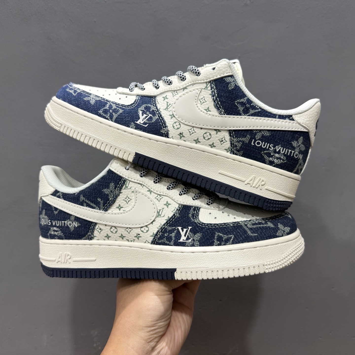 Nike Air Force 1'07 Low LV联名 双拼蓝牛仔 空军一号低帮休闲板鞋 YX5066-318