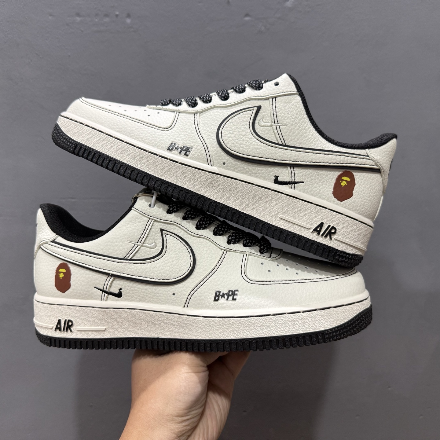 Nike Air Force 1'07 Low Bape联名 黑线满天星 空军一号低帮休闲板鞋 HH7518-067