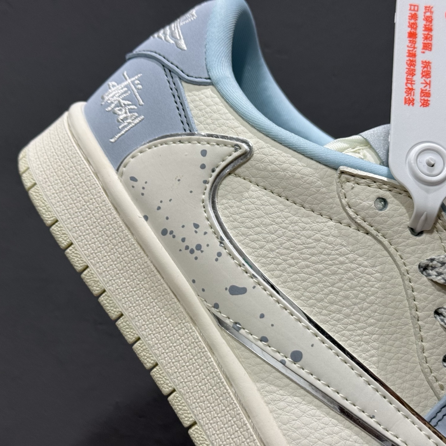 Travis Scott x Fragment Design × Air Jordan 1 Low sP A1 乔1折 倒西联名 浅蔬泼墨 低帮文化休闲板鞋 ZH2598-249