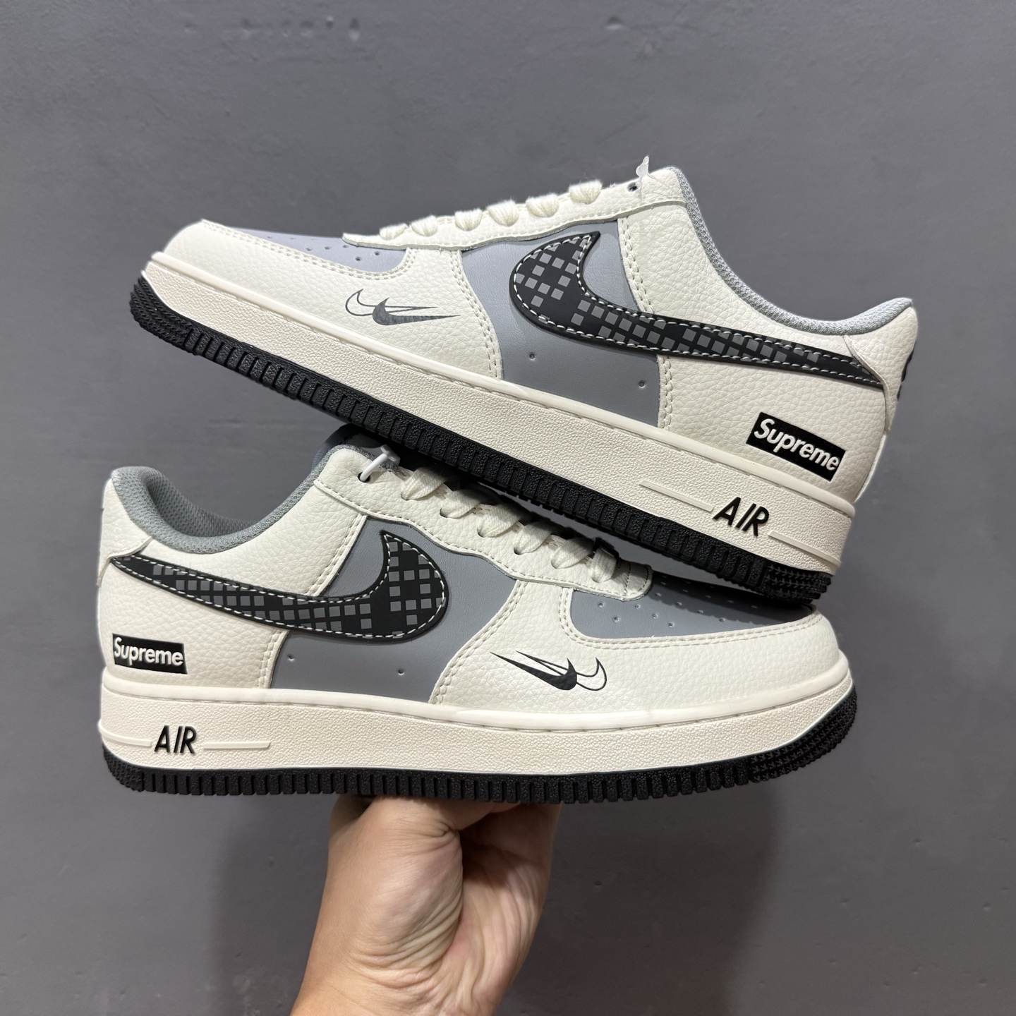 Nike Air Force 1'07 Low Supreme联名 米灰积木 空军一号低帮休闲板鞋 XS1958-568