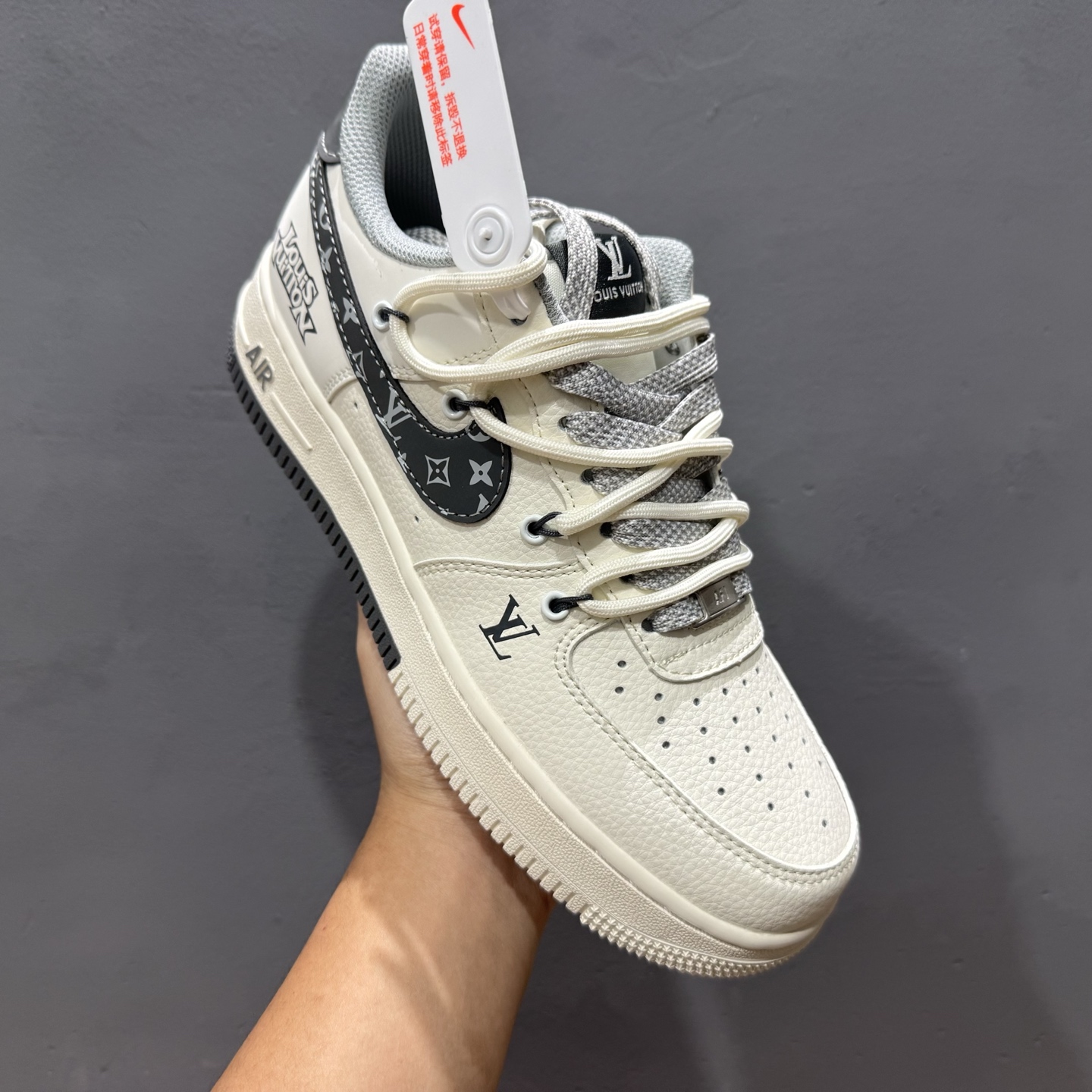 Nike Air Force 1'07 Low LV联名 双拼灰花纹抽绳 空军一号低帮休闲板鞋 DM6868-063