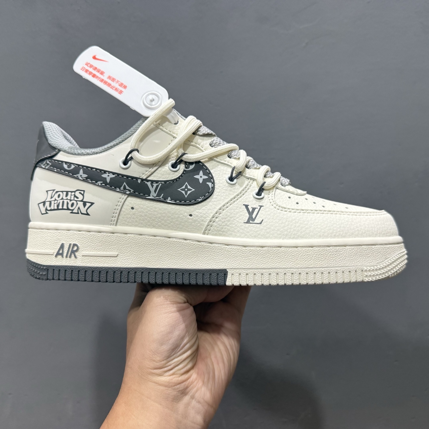 Nike Air Force 1’07 Low LV联名 双拼灰花纹抽绳 空军一号低帮休闲板鞋 DM6868-063