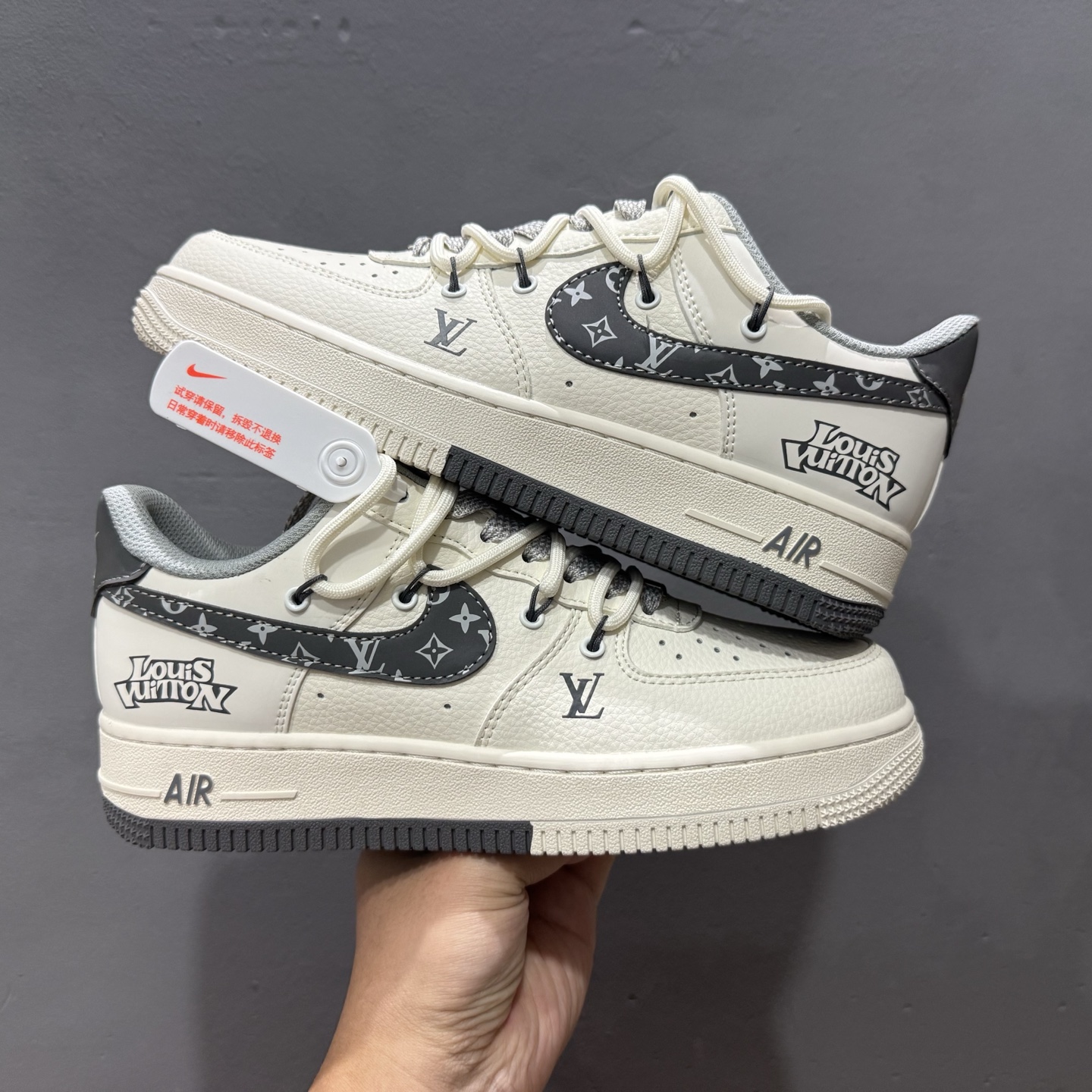 Nike Air Force 1'07 Low LV联名 双拼灰花纹抽绳 空军一号低帮休闲板鞋 DM6868-063