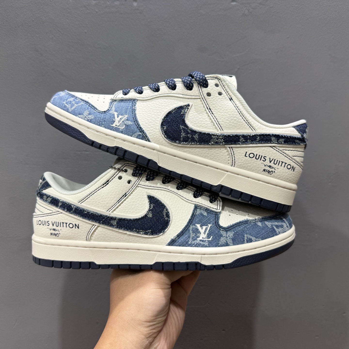 Nike SB Dunk Low LV联名 深浅蓝 周年高端定制 低帮休闲板鞋 XX3168-142