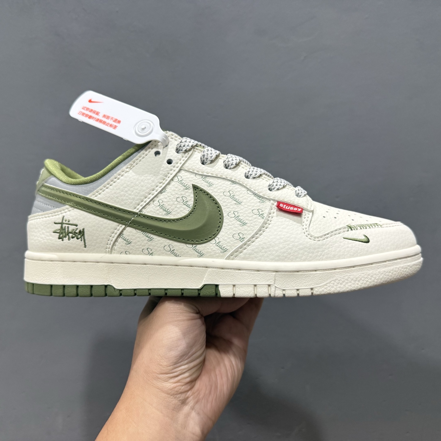 Nike SB Dunk Low 斯图西联名 立体绿勾 周年高端定制 低帮休闲板鞋 XS6089-538