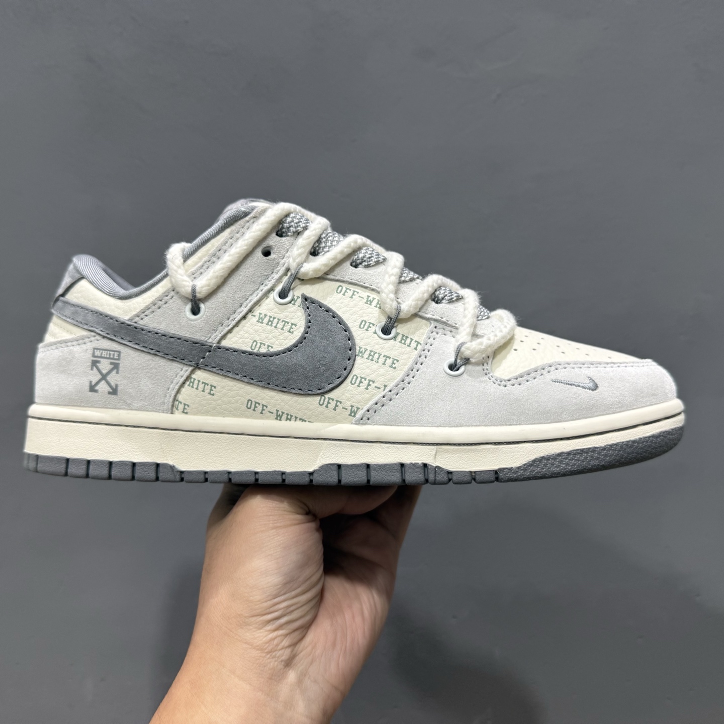 Off-White x Nike Dunk Low 绑带字幕灰勾 YX5066-223