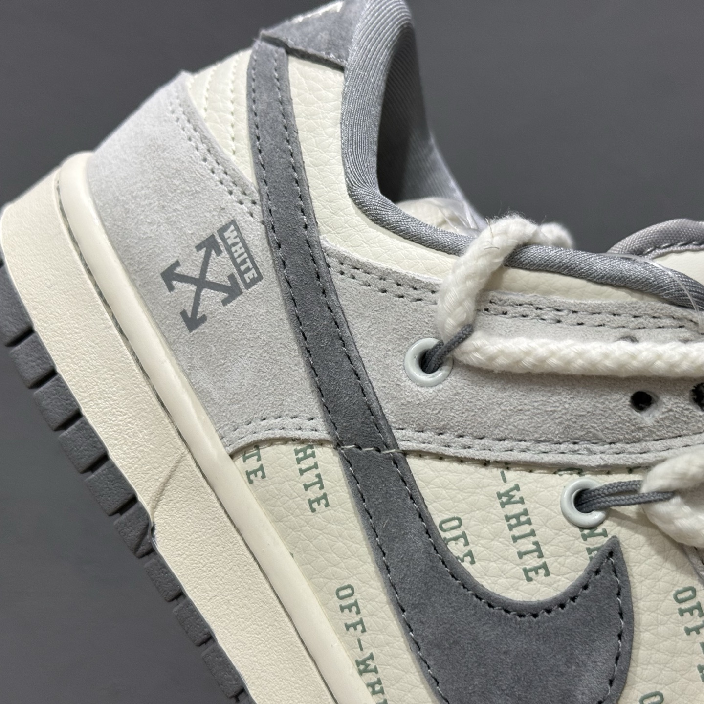 Off-White x Nike Dunk Low 绑带字幕灰勾 YX5066-223