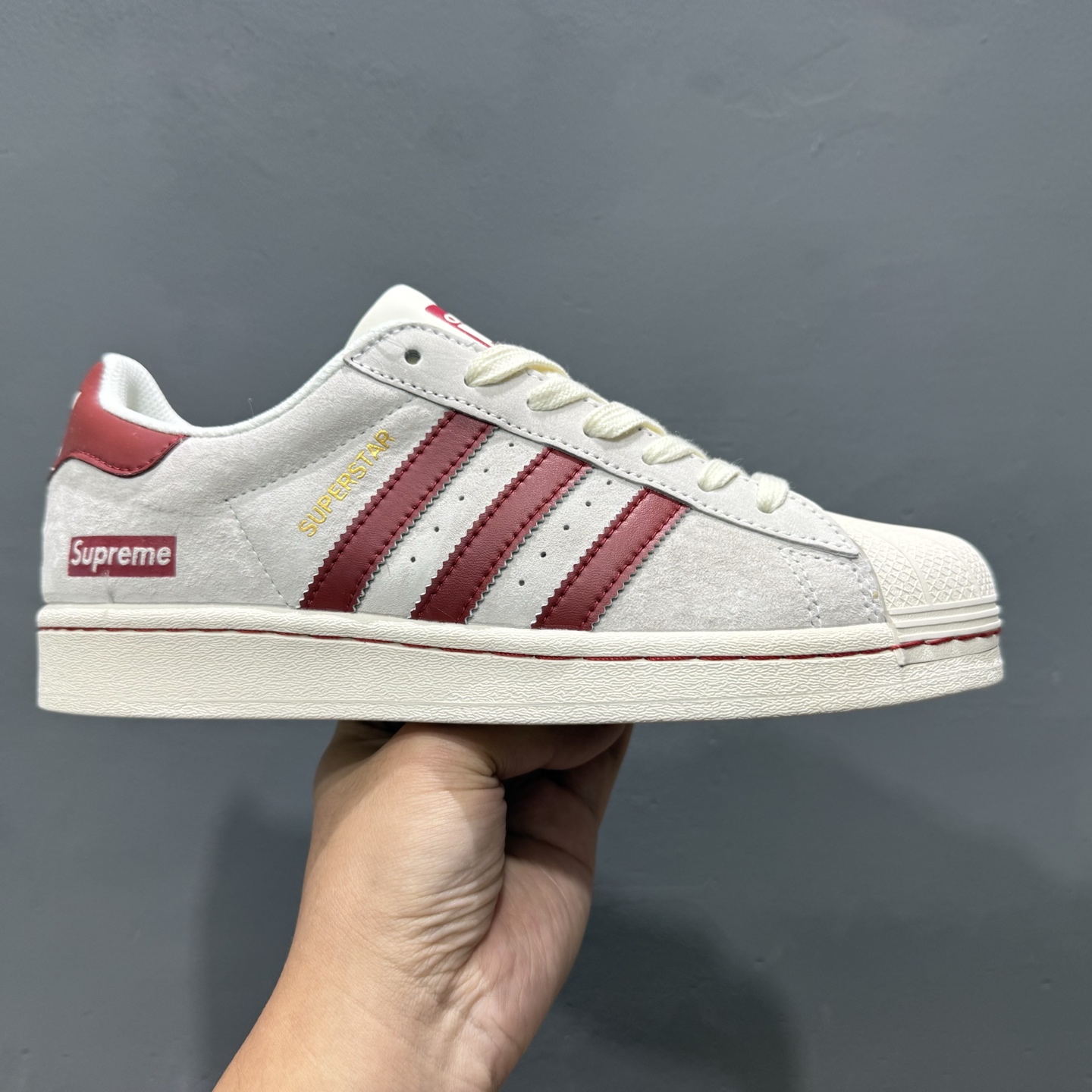 ＃纯原 CLOT x AD Originals Superstar “金标” #贝壳头古驰联名限定 贴合柔软皮料米白红经典配色 BZ2526