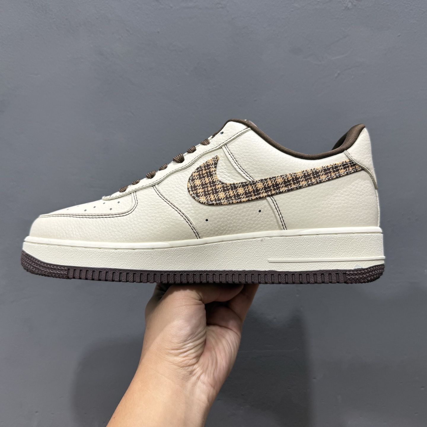 Nike Air Force 1'07 Low Bape联名 米棕花格 空军一号低帮休闲板鞋 DF0188-052