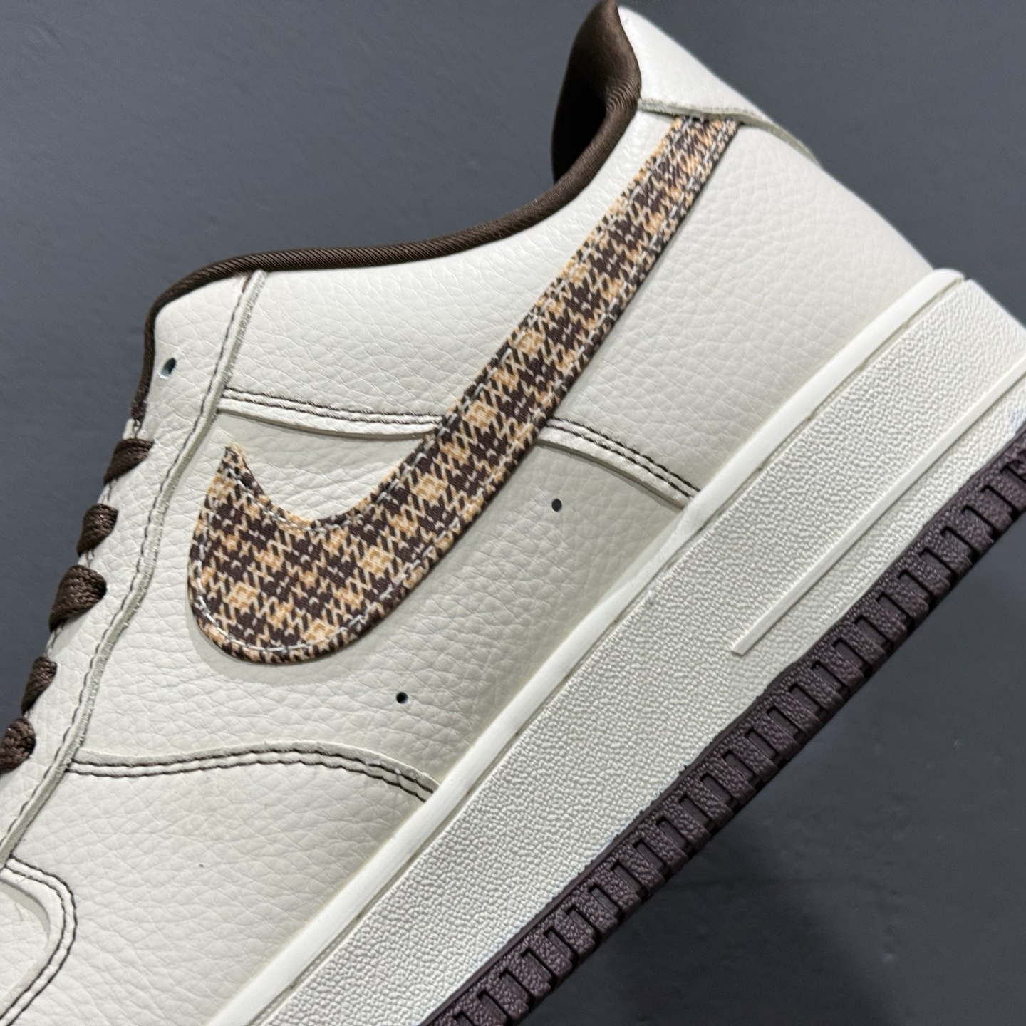 Nike Air Force 1'07 Low Bape联名 米棕花格 空军一号低帮休闲板鞋 DF0188-052
