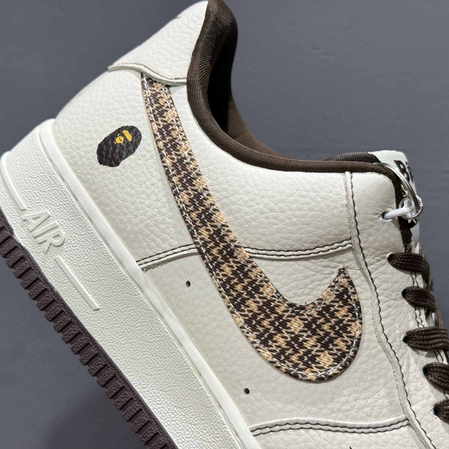 Nike Air Force 1'07 Low Bape联名 米棕花格 空军一号低帮休闲板鞋 DF0188-052
