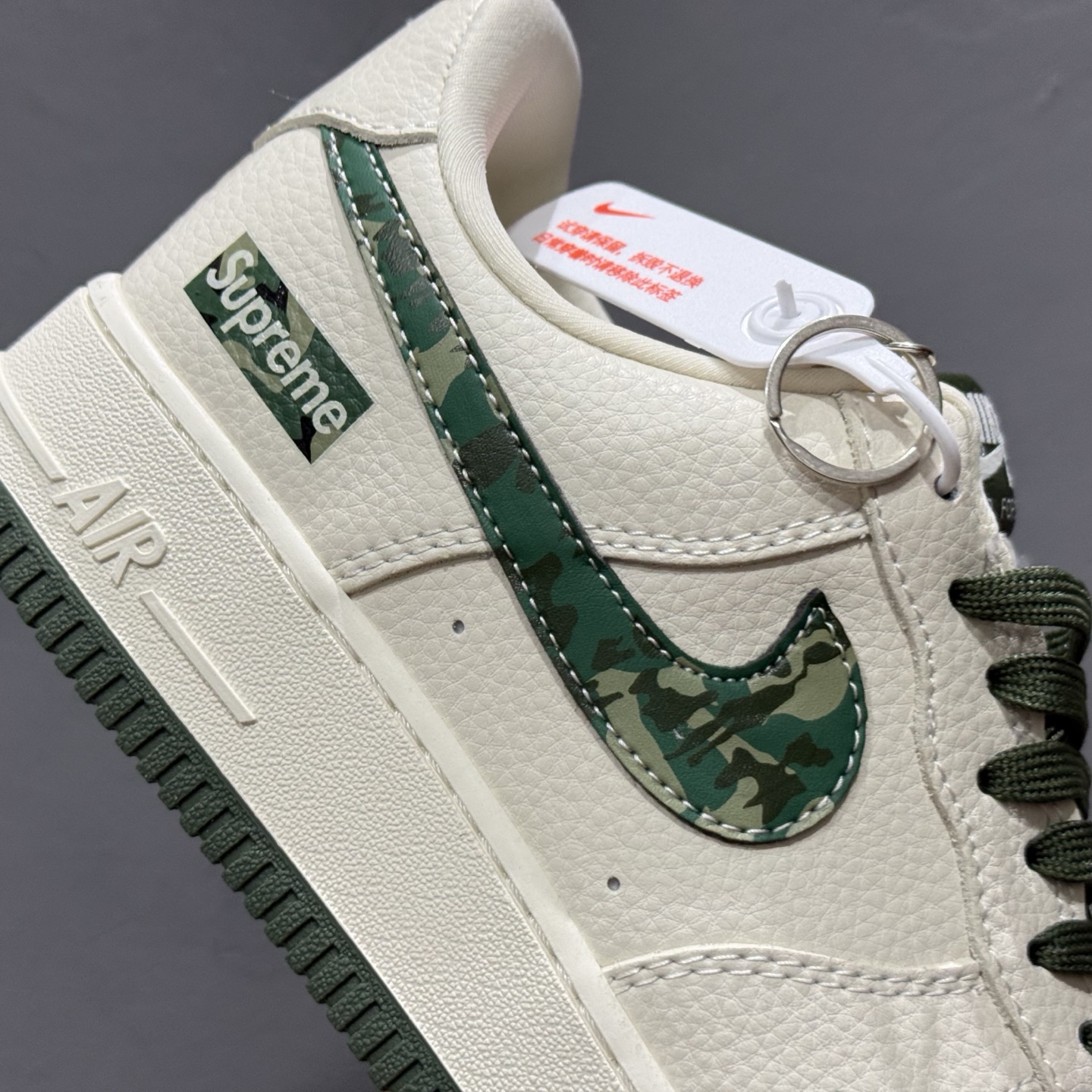 Nike Air Force 1'07 Low Supreme联名 绿迷彩勾 空军一号低帮休闲板鞋 KK1988-069