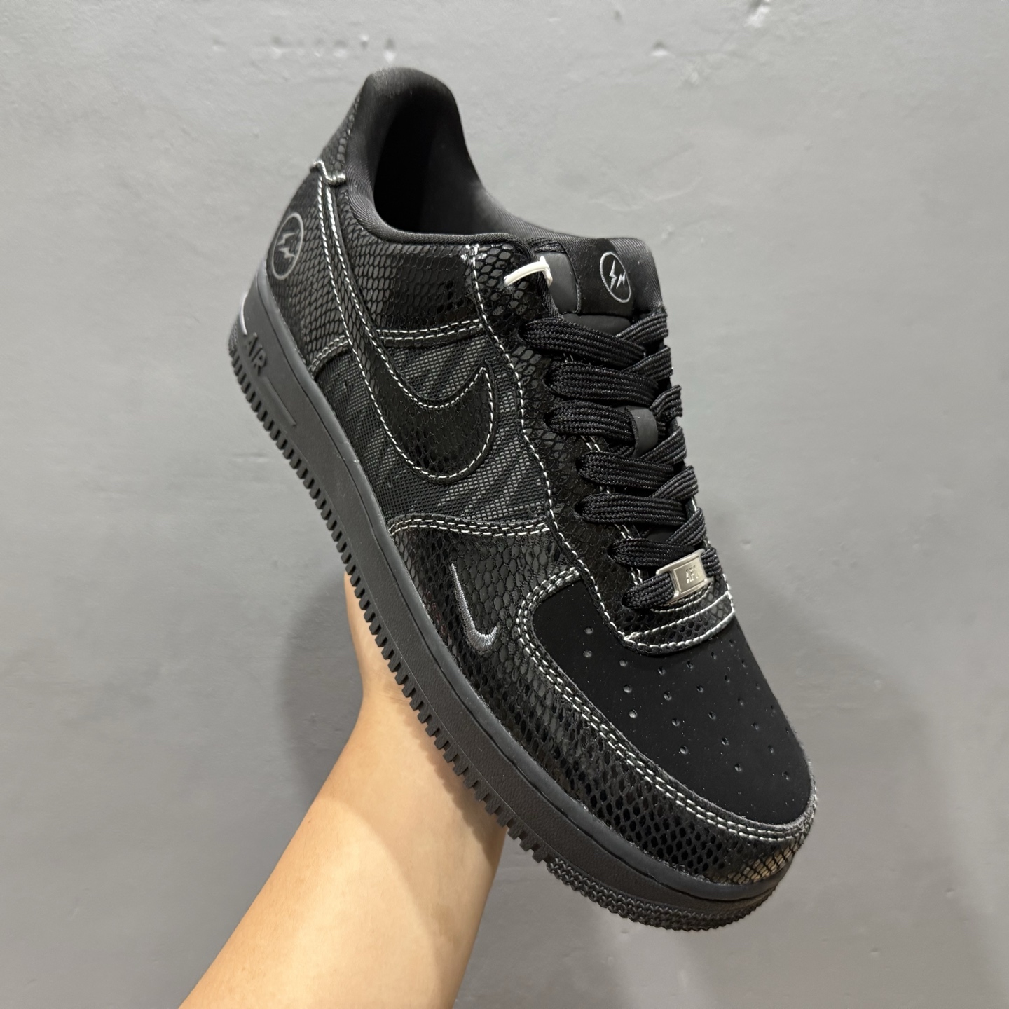 Nike Air Force 1'07 Low 闪电联名 黑蛇鳞 空军一号低帮休闲板鞋 SC9207-529