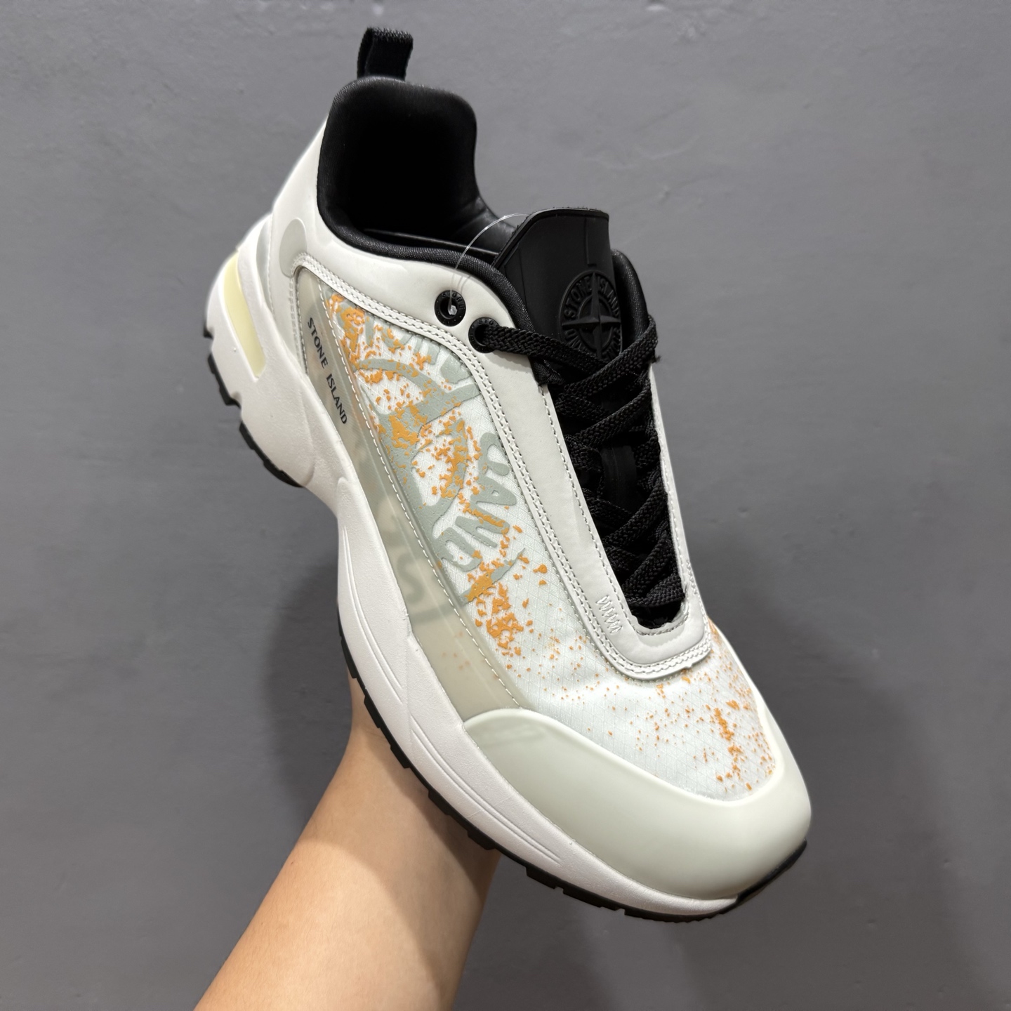 Stone Island Grime Panelled 石头岛黑褐色舒适时尚低帮生活休闲鞋