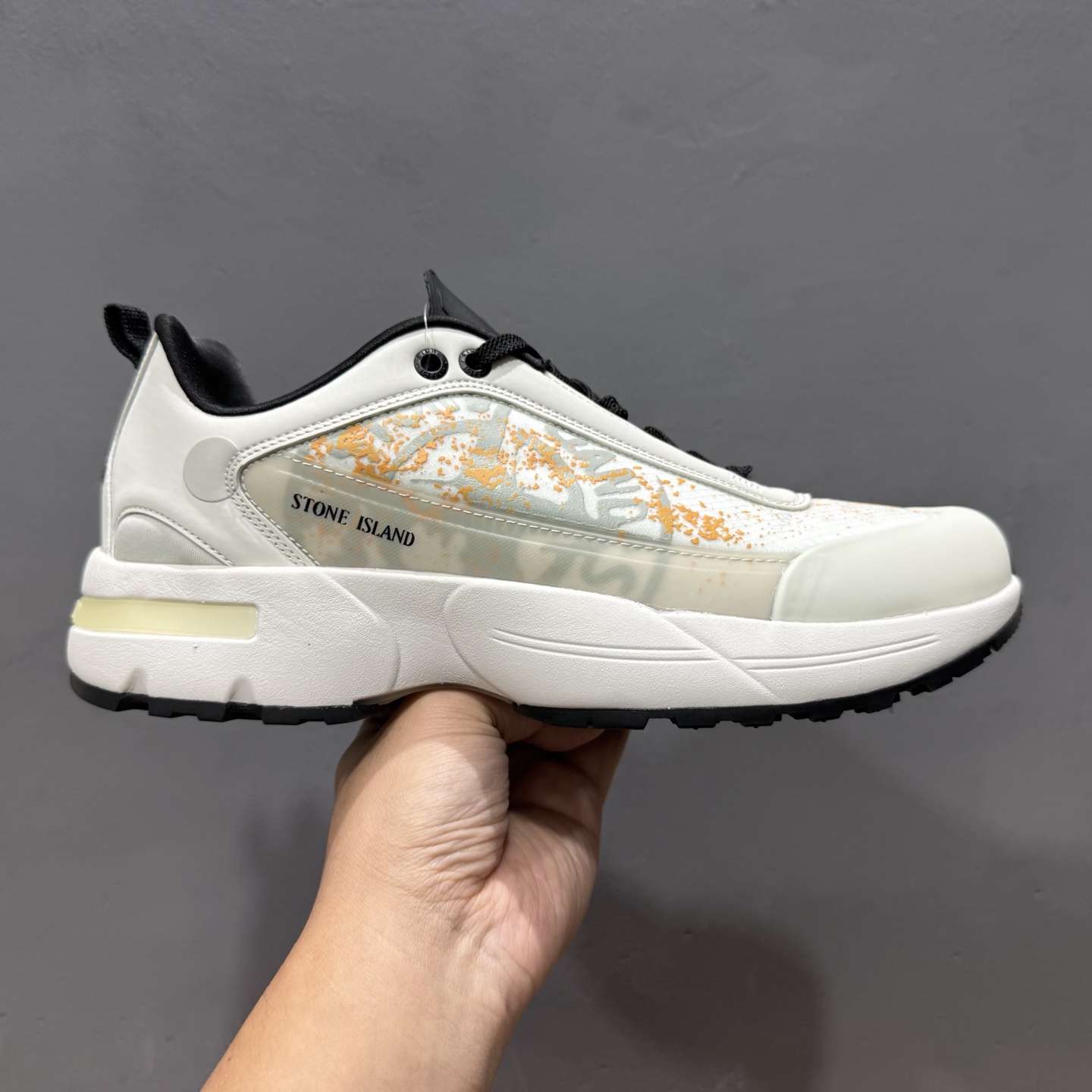Stone Island Grime Panelled 石头岛黑褐色舒适时尚低帮生活休闲鞋