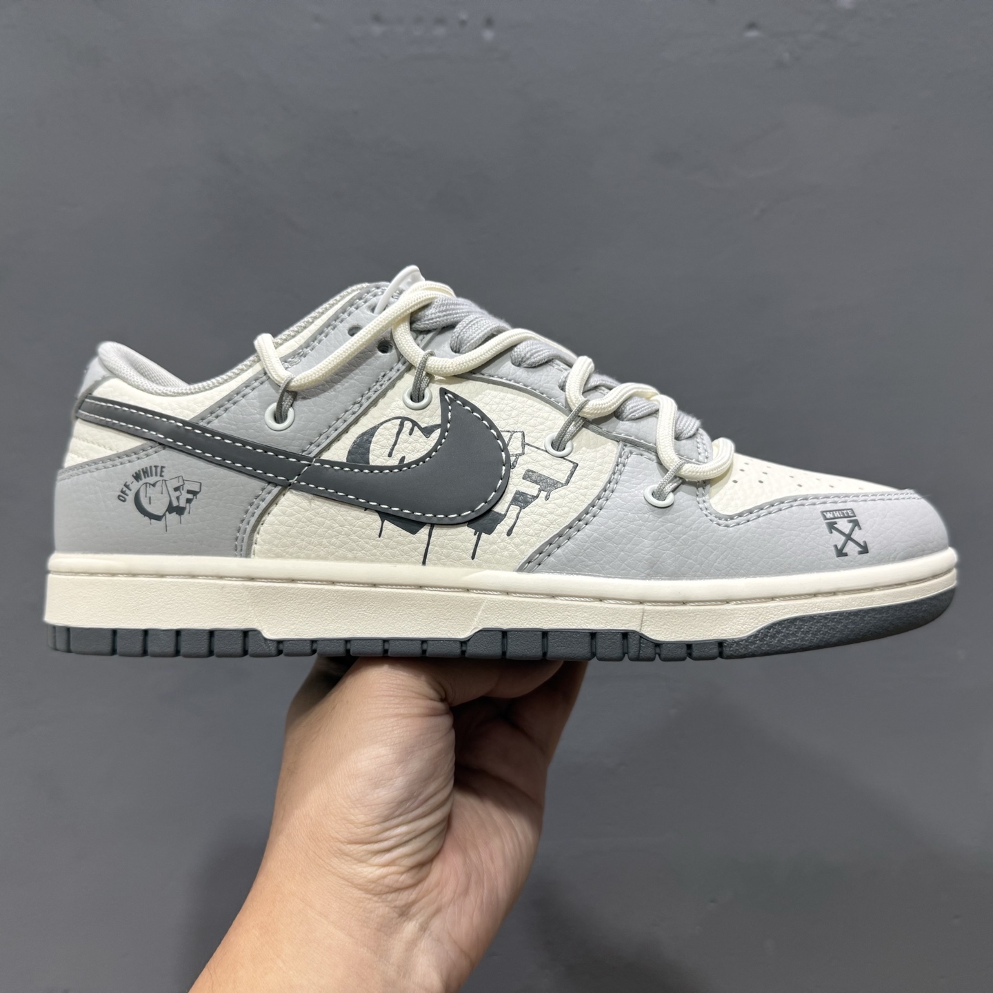 300 Nike SB Dunk Low Off-White系列 绑带爱心灰勾 周年高端定制 低帮休闲板鞋 DM6868-078