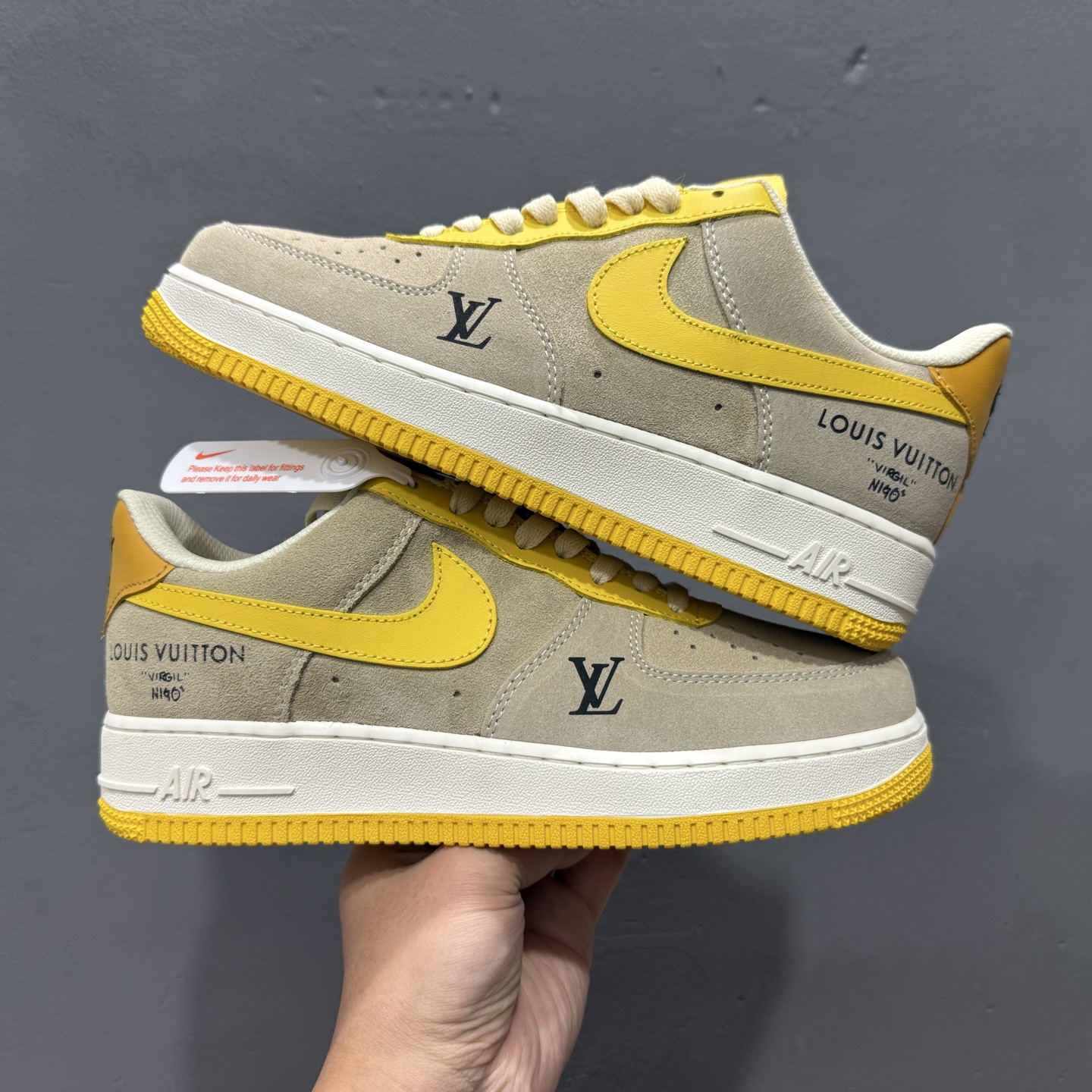 ￥170 Nike Air Force 1'07 Low LV联名 灰黄色 空军一号低帮休闲板鞋 HQ2037-322