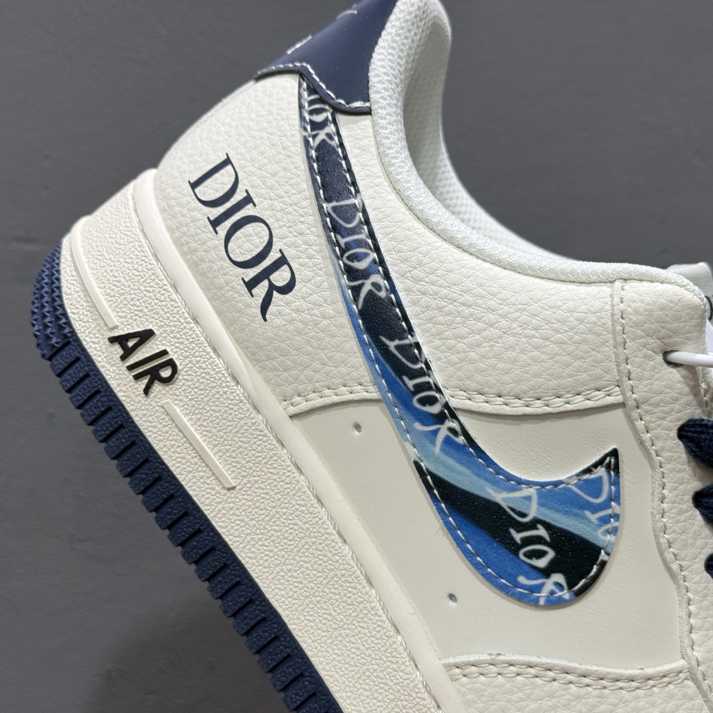 独家实拍Nike Air Force 1‘07 Low Bape联名 米浅深蓝勾 空军一号低帮休闲板鞋 XS1958-554
