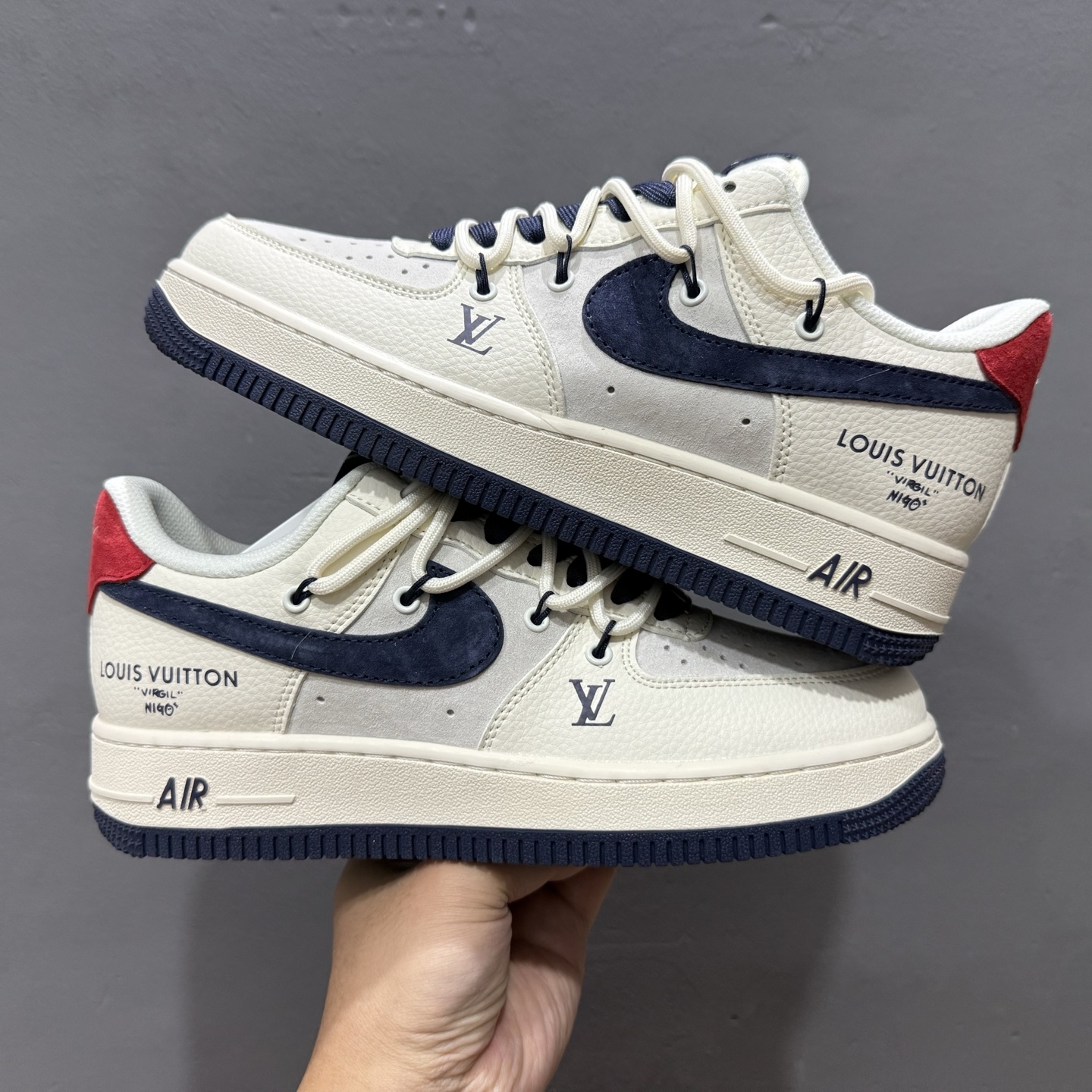 Nike Air Force 1'07 Low LV联名 蓝勾抽绳 空军一号低帮休闲板鞋 DM6868-083