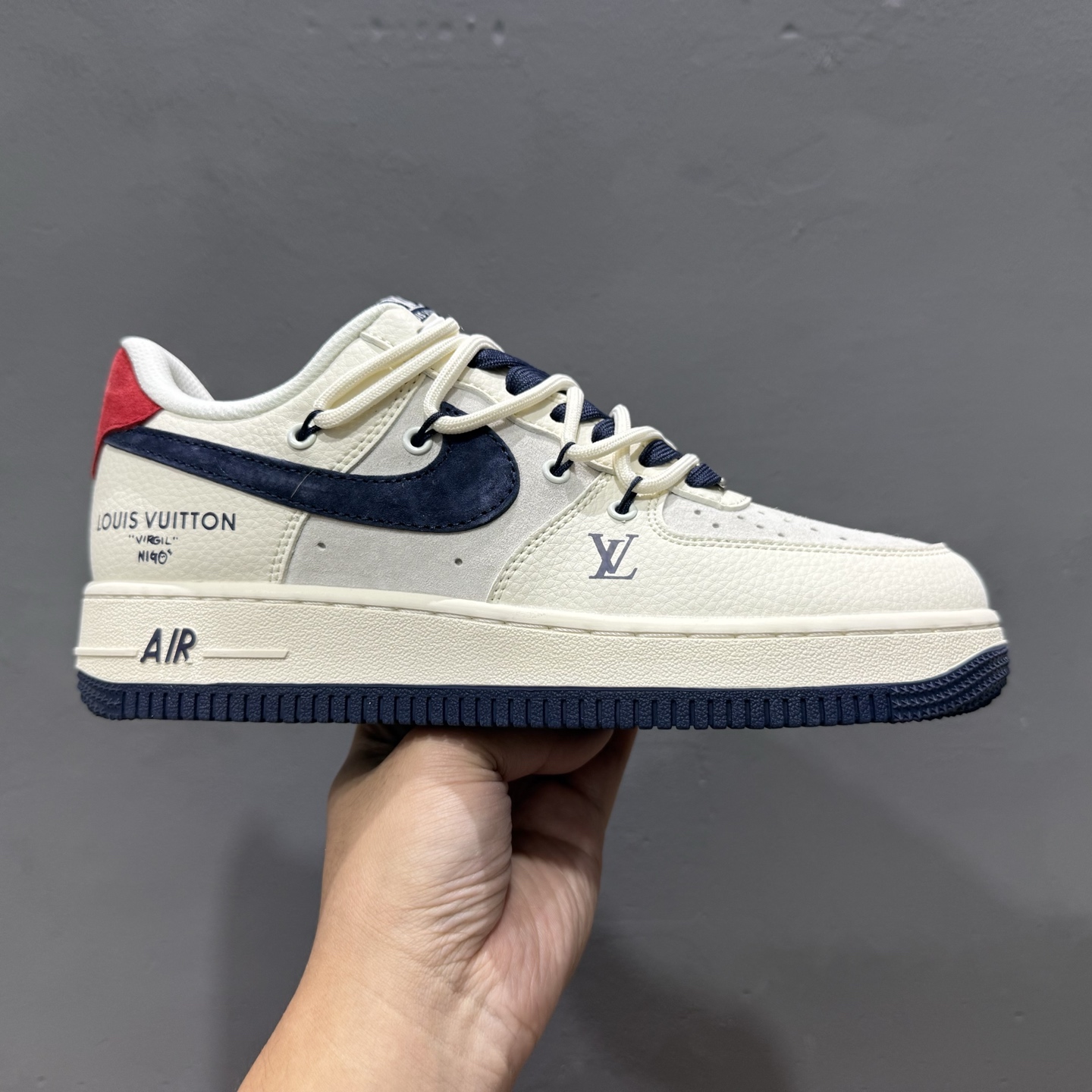 Nike Air Force 1’07 Low LV联名 蓝勾抽绳 空军一号低帮休闲板鞋 DM6868-083