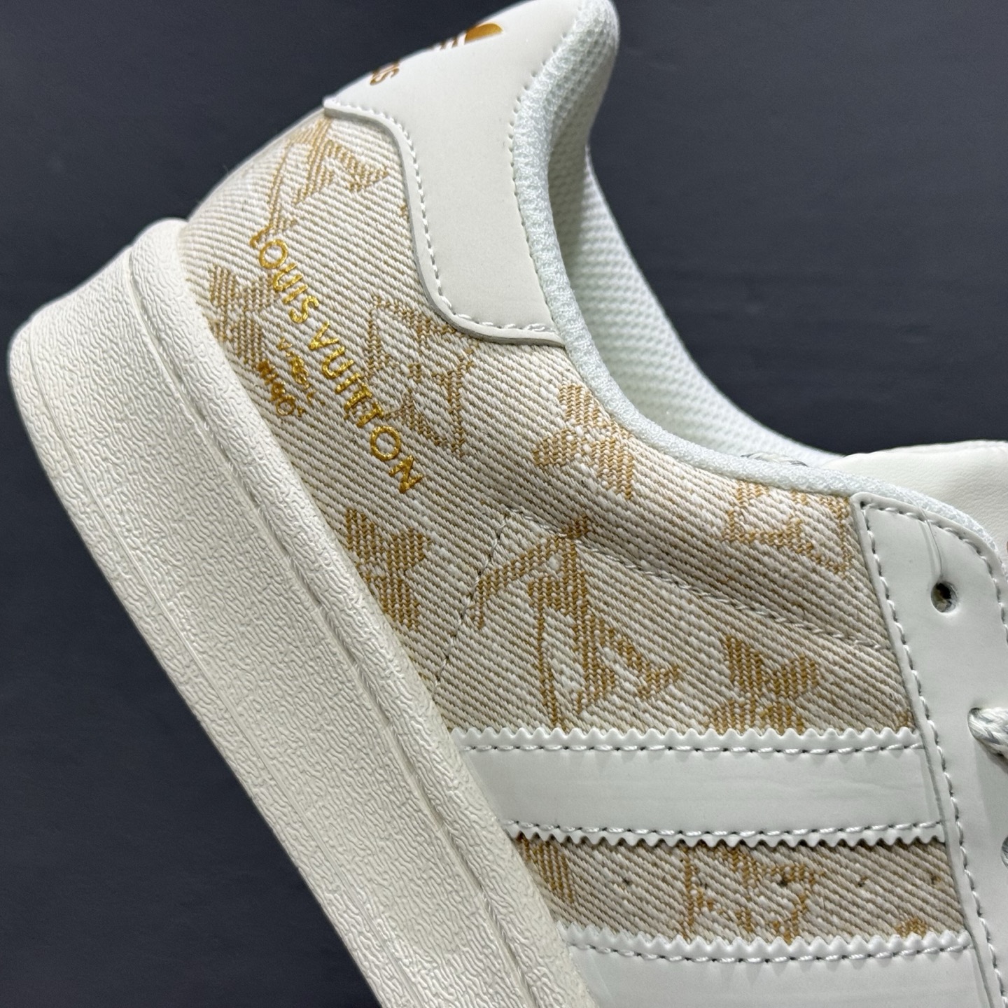 ＃纯原 CLOT x AD Originals Superstar “金标” #贝壳头LV联名限定 贴合柔软皮料米黄白经典配色