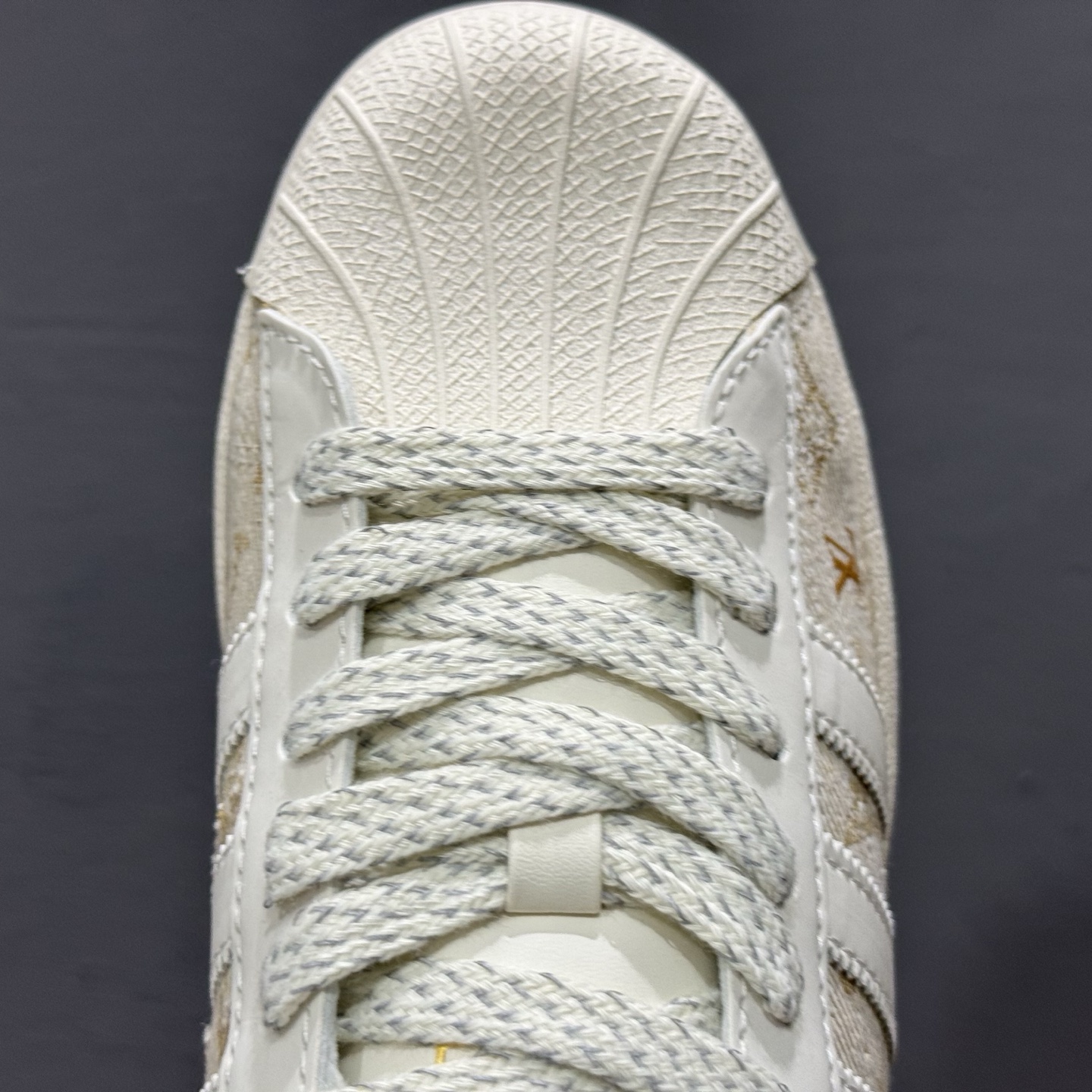 ＃纯原 CLOT x AD Originals Superstar “金标” #贝壳头LV联名限定 贴合柔软皮料米黄白经典配色