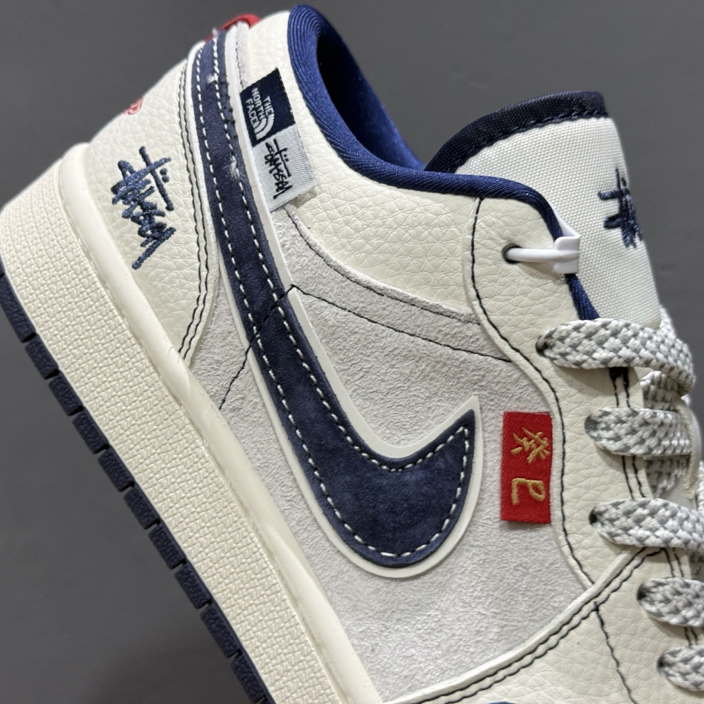 Air Jordan 1 Low AJ1 乔1 蛇年限定 蓝勾织布 高端定制 低帮复古篮球鞋 YX5066-316